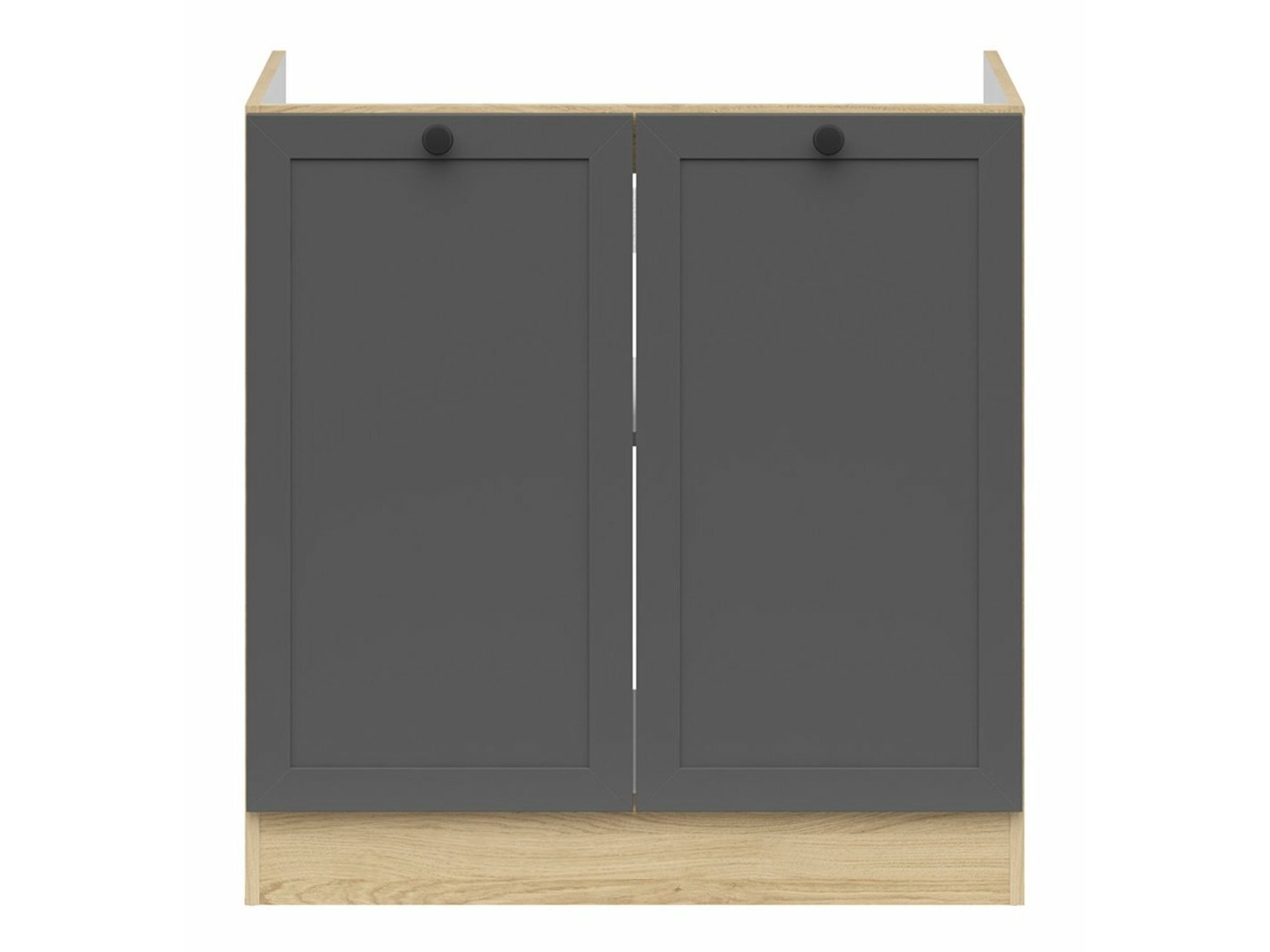 Skápaeining fyrir vask með hurðum Classic Grey Oak 101