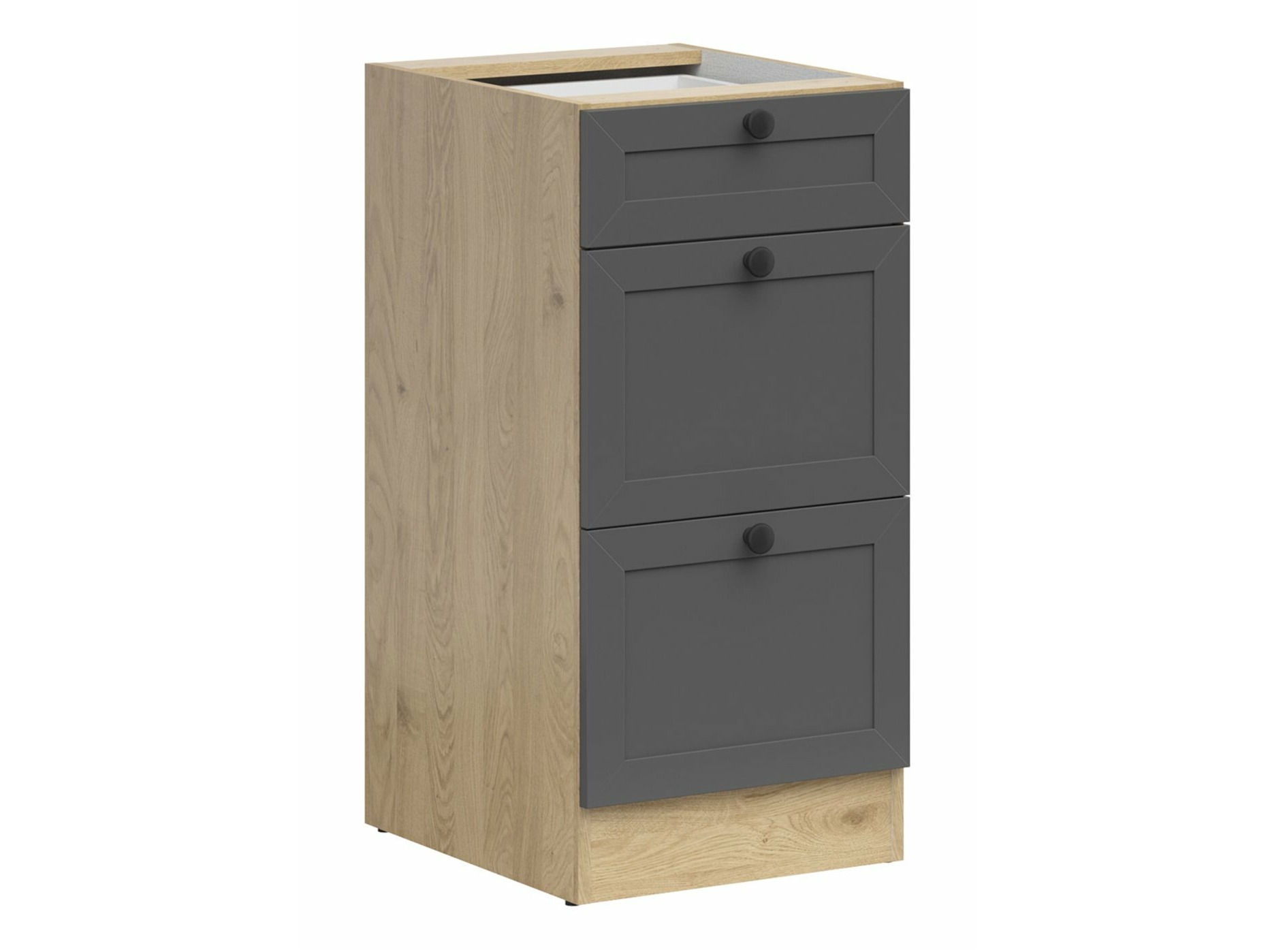 Skápaeining með skúffum Classic Grey Oak 107