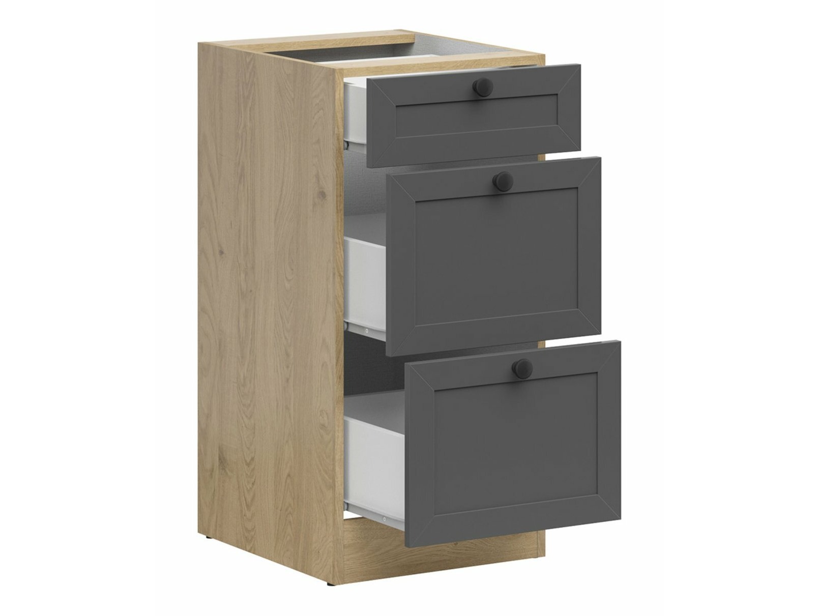 Skápaeining með skúffum Classic Grey Oak 107