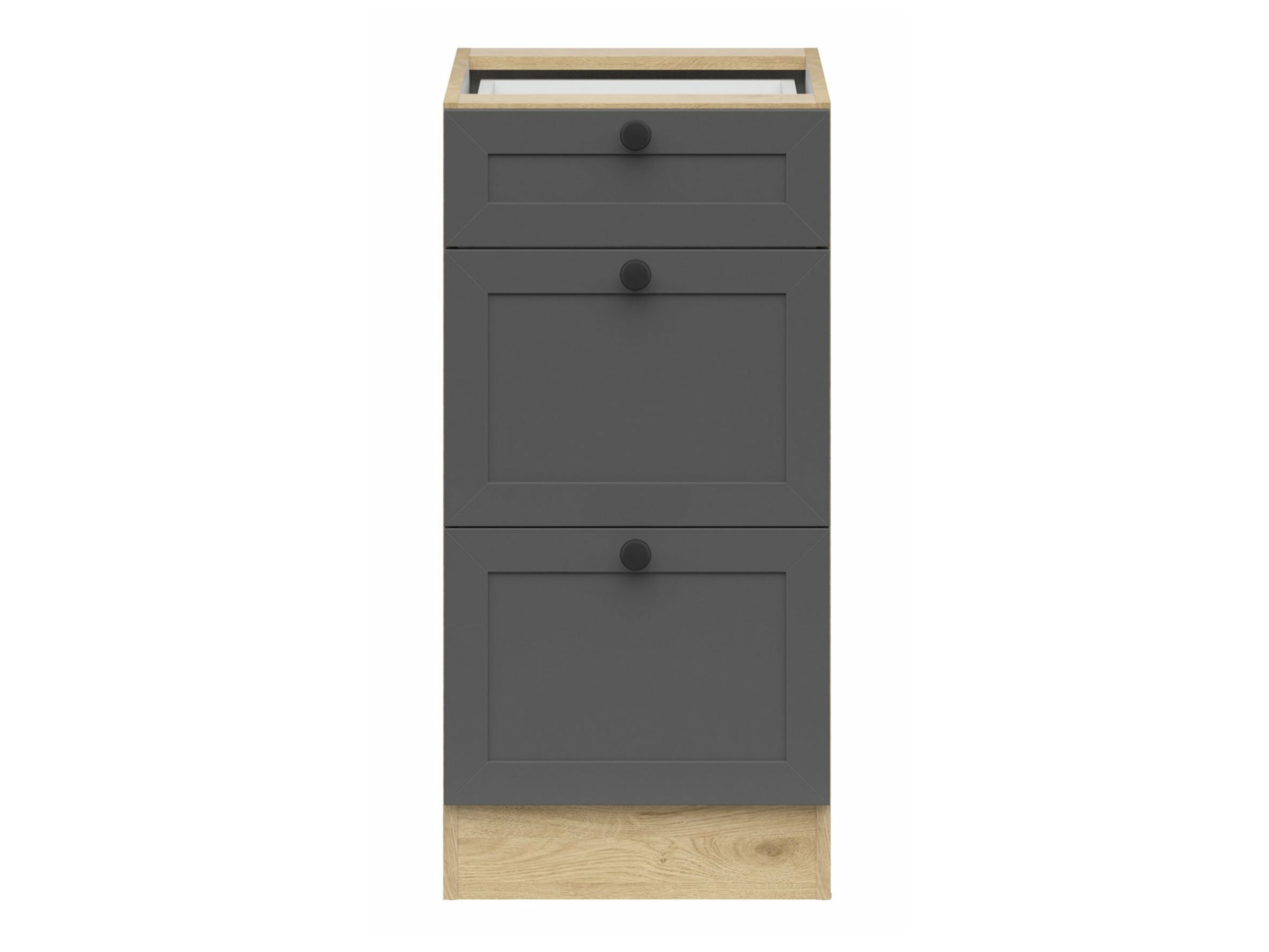 Skápaeining með skúffum Classic Grey Oak 107