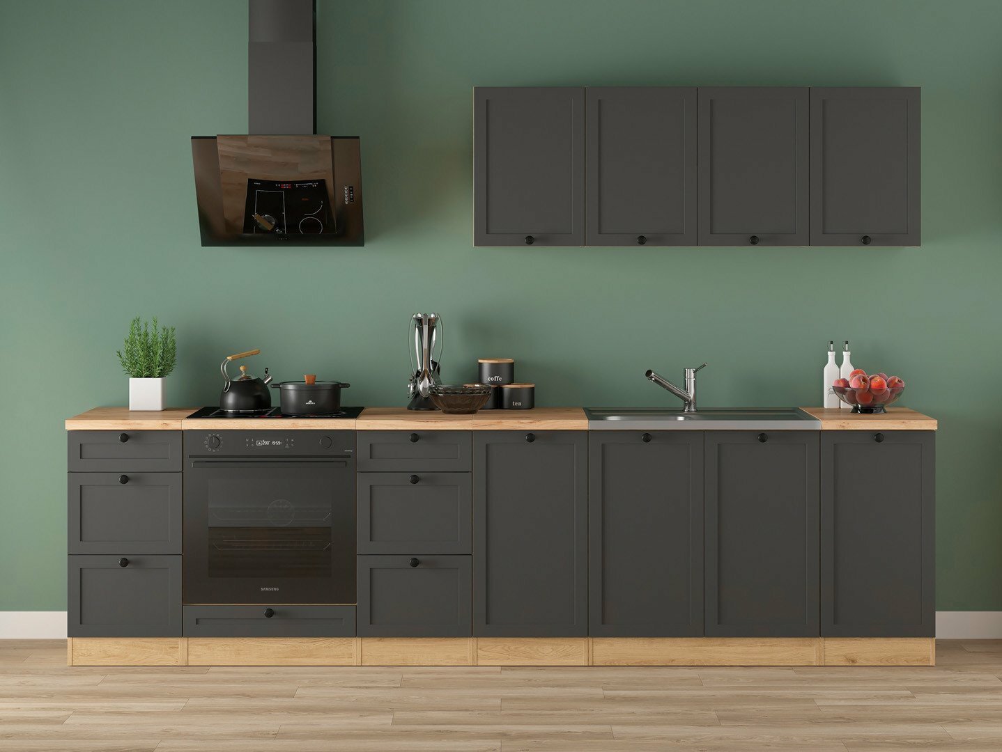 Eldhúsinnrétting úr einingum Classic Grey Oak 119