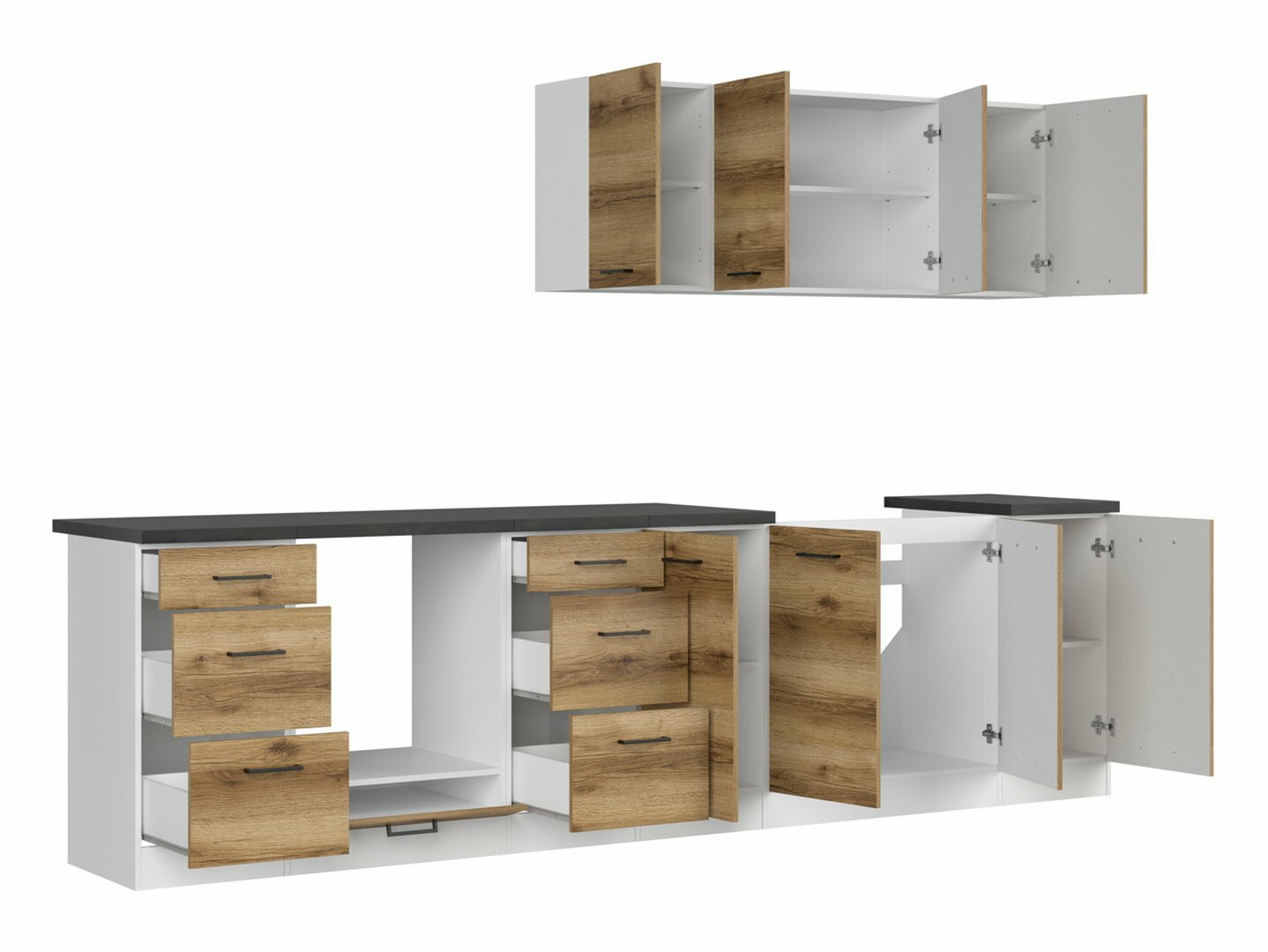 Eldhúsinnrétting úr einingum Dela 116