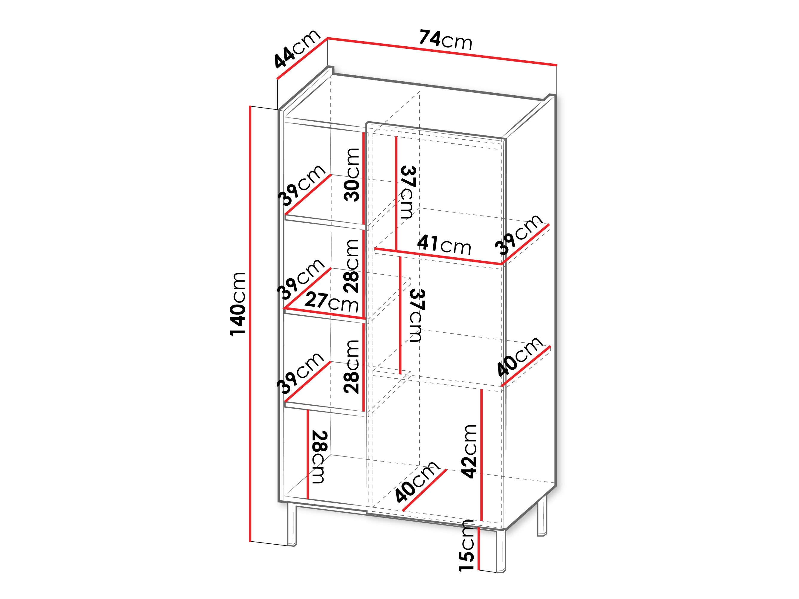 Bókahilla Veldome 101 (Svartur + Ljósbrúnn)