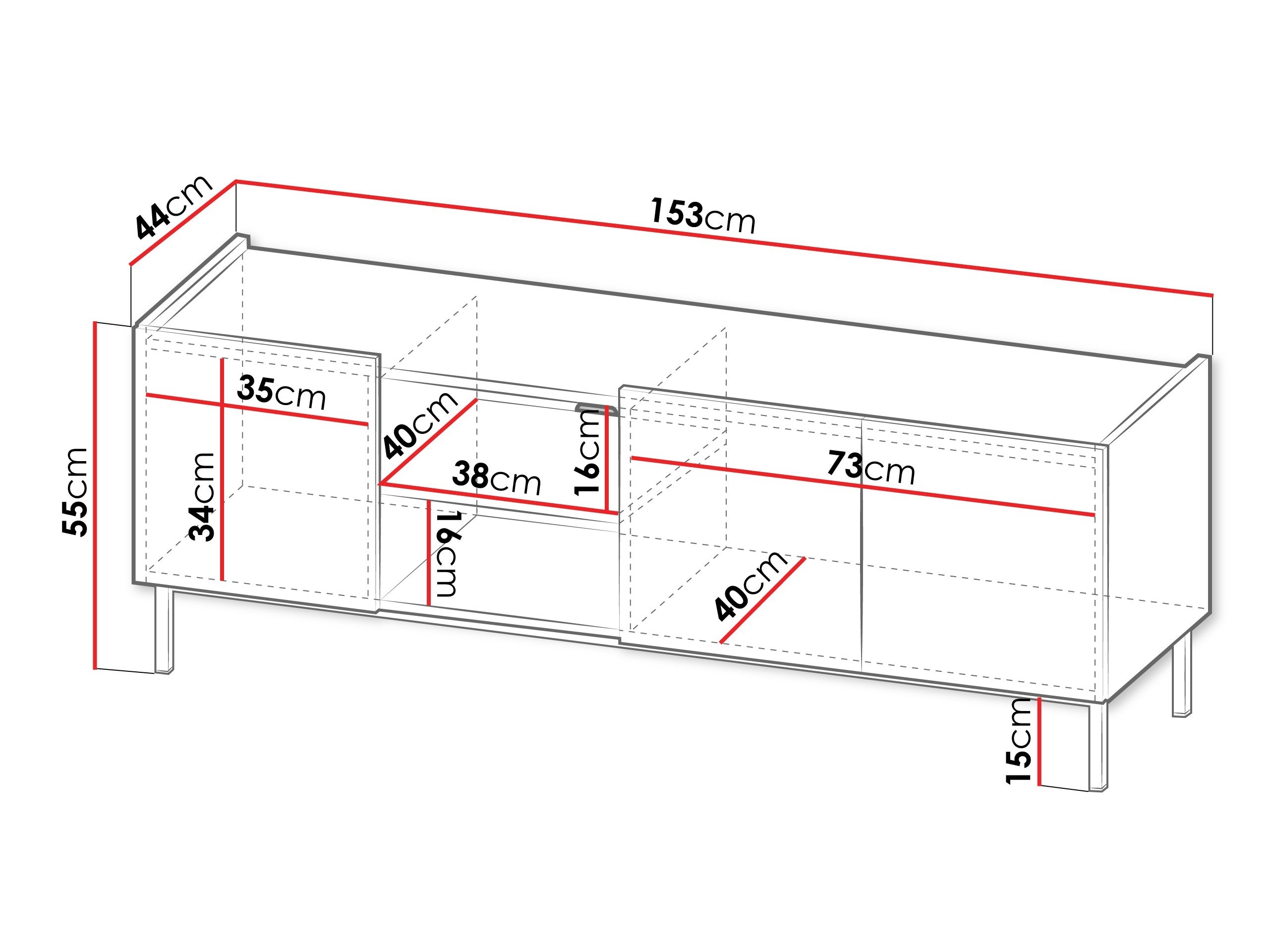 Sjónvarpsskápur Veldome 102 (Svartur + Ljósbrúnn)