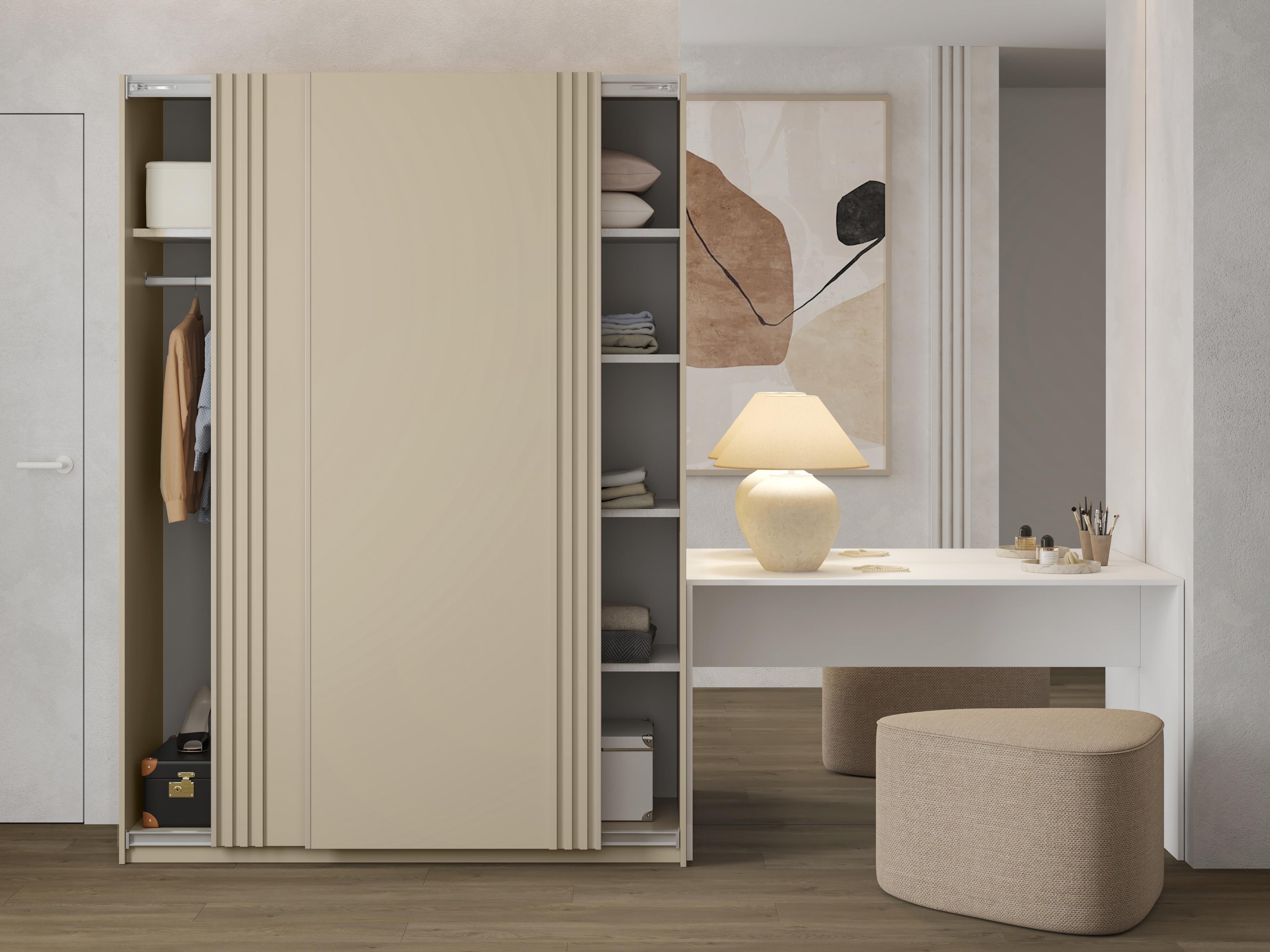 Fataskápur Austin 371 (Beige)