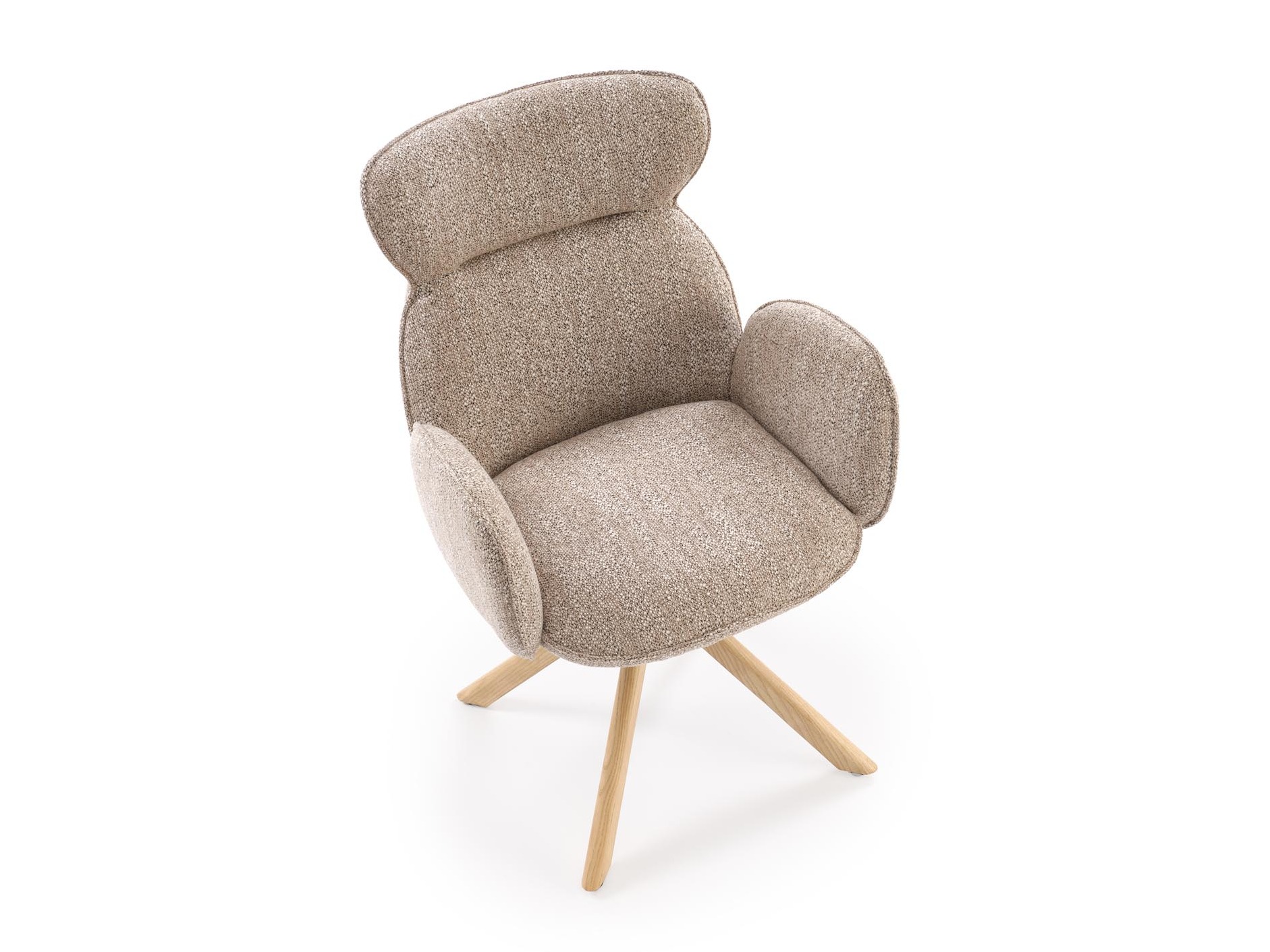 Stóll Houston 2041 (Beige + Ljós viður)