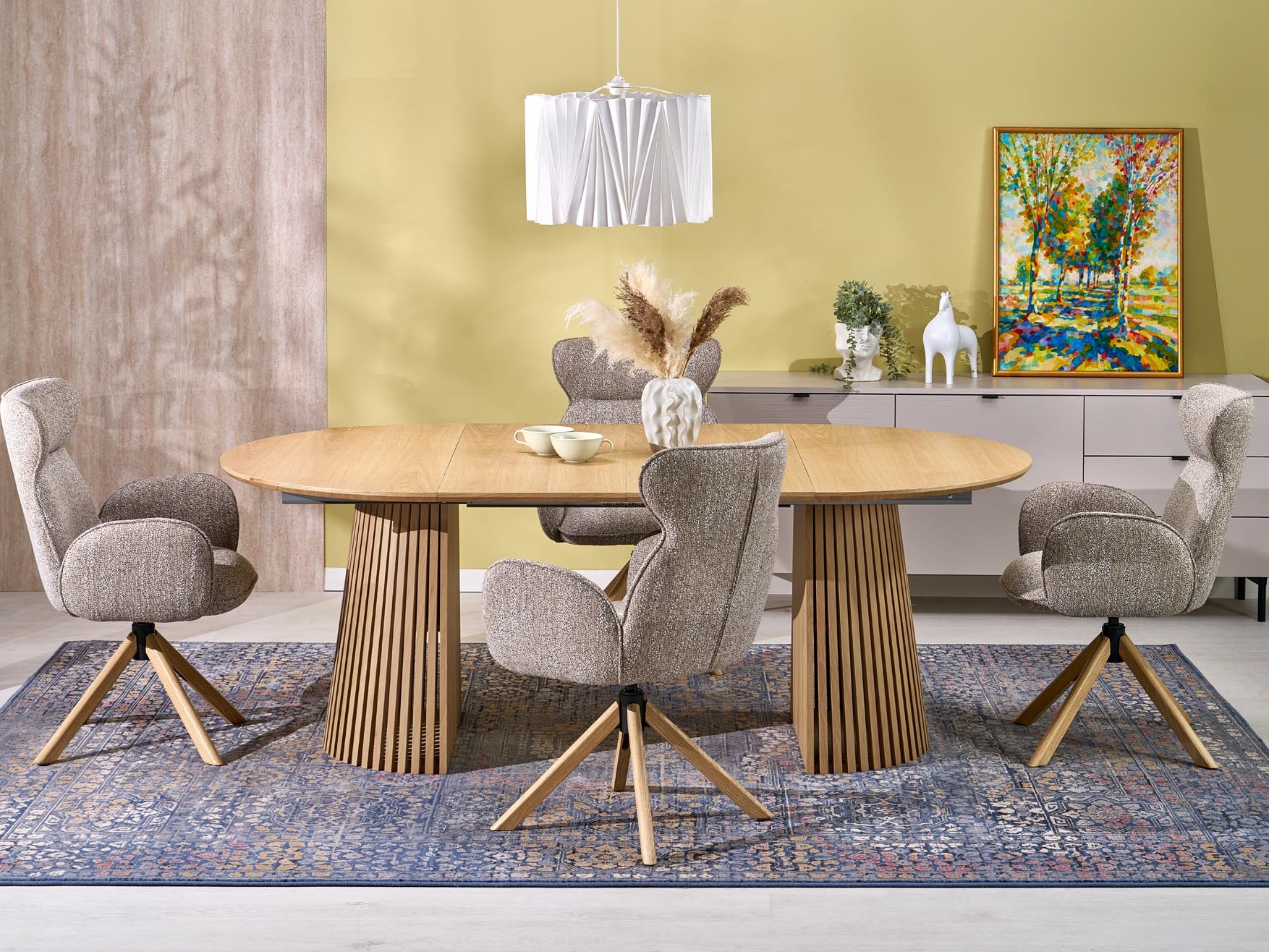 Stóll Houston 2041 (Beige + Ljós viður)