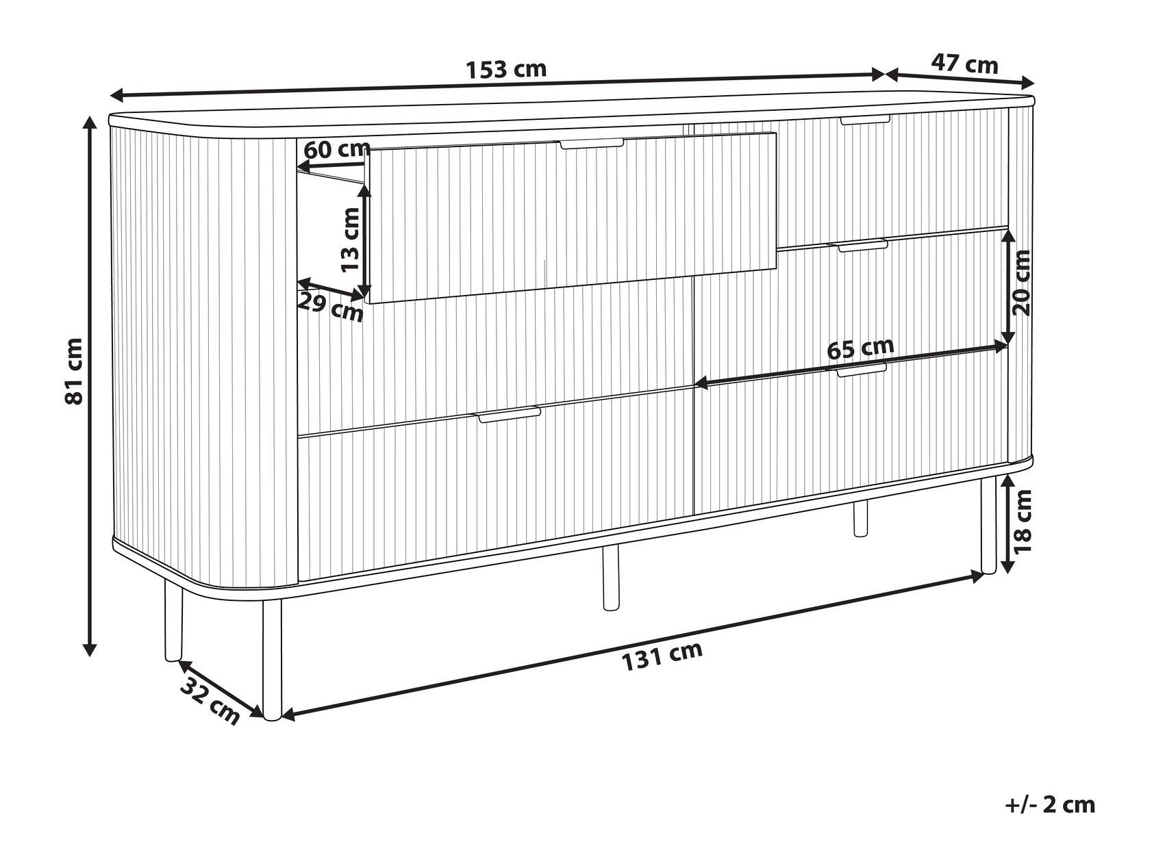 Kommóða Fencalu 109 (Svartur)