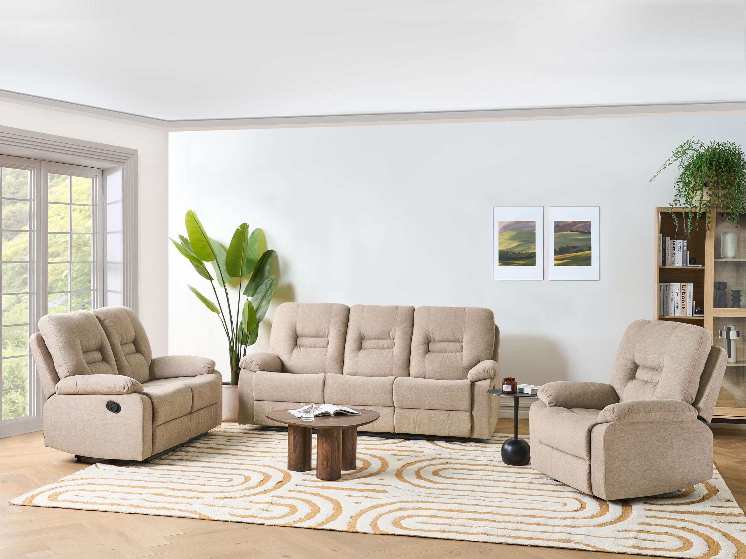 Stillanlegur hægindastóll Tivlira 109 (Beige)