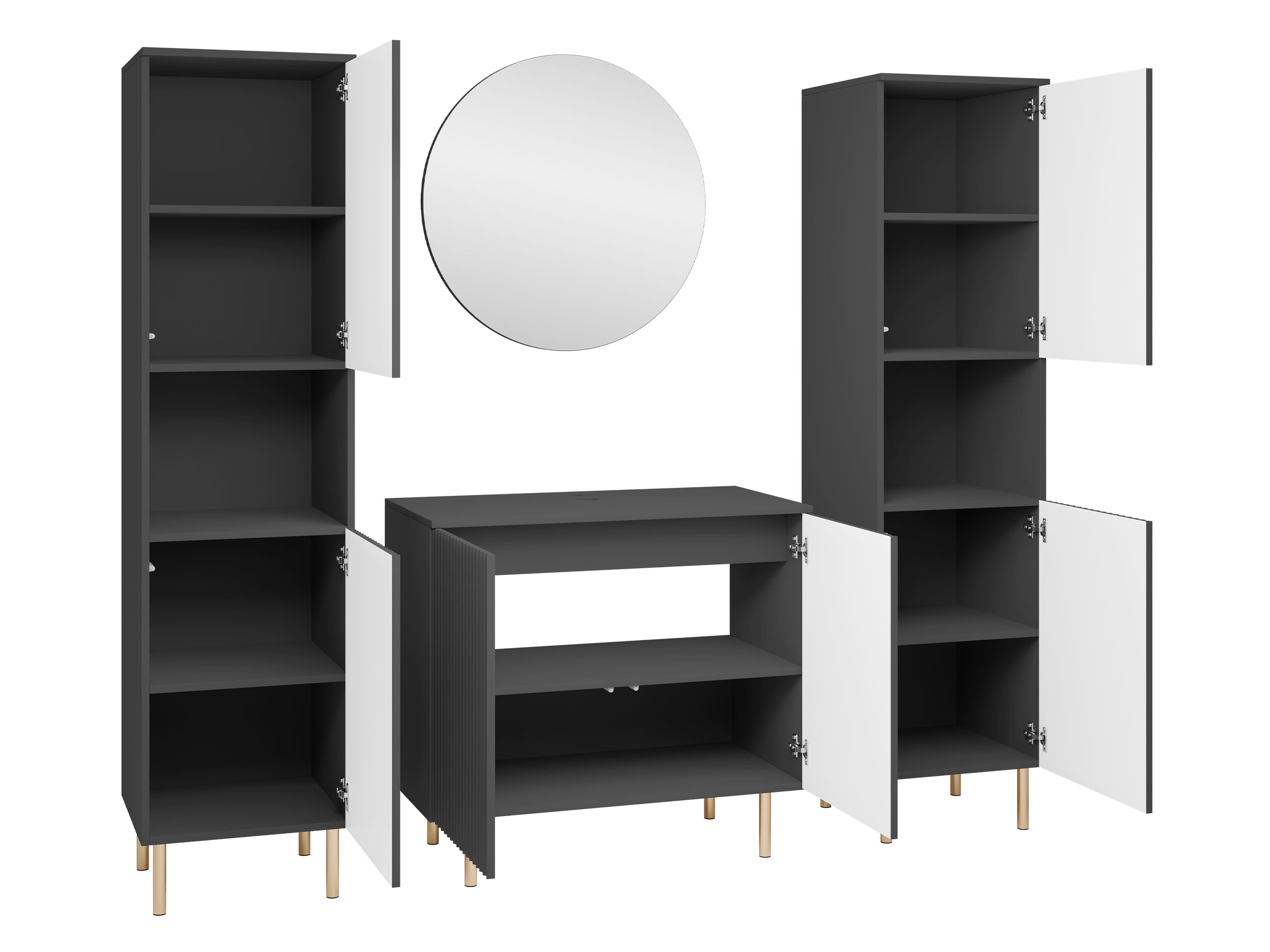Baðherbergissett Decus VI (Svartur)