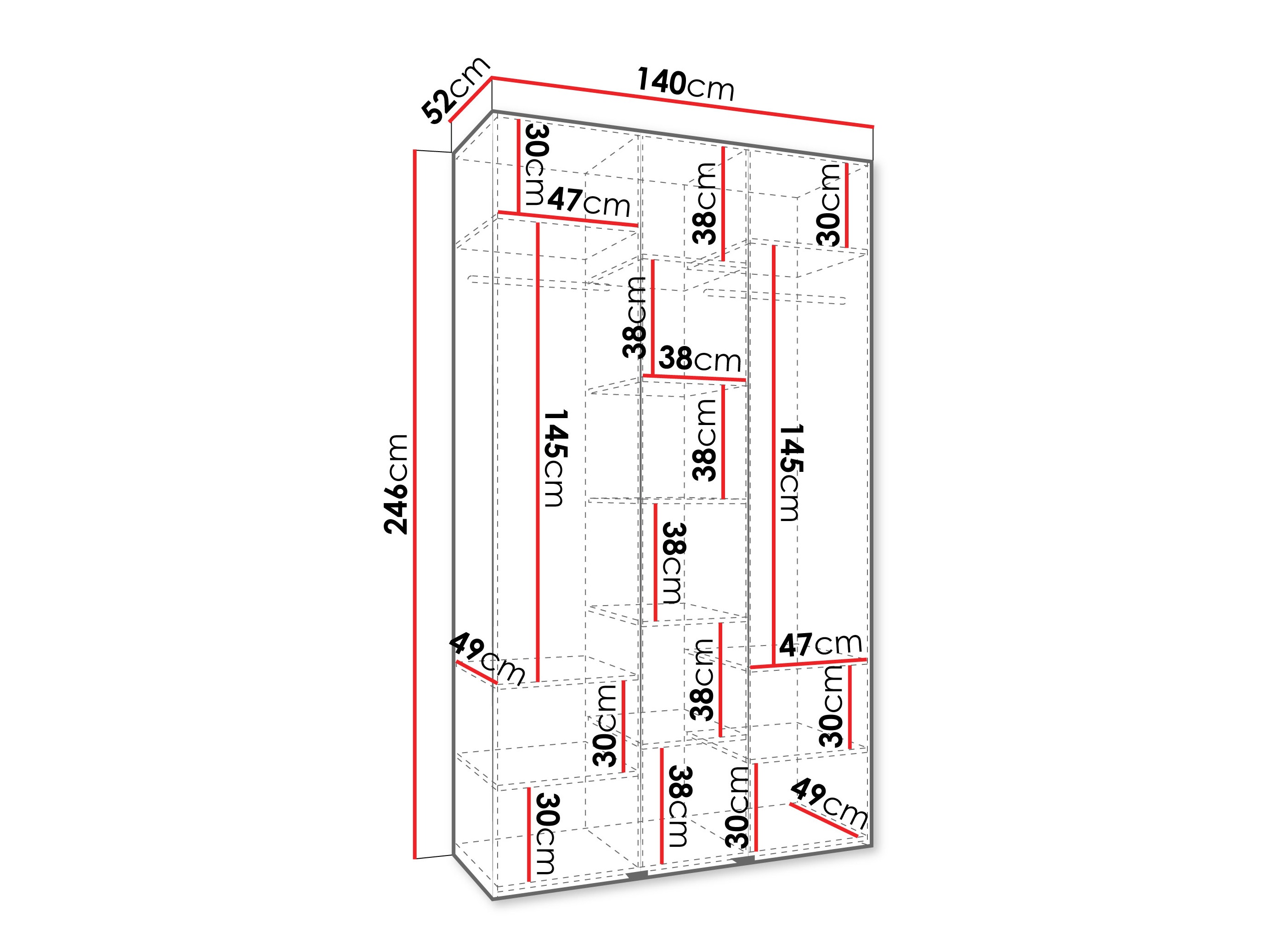 Fataskápur Hartford 563 (Kasmír)