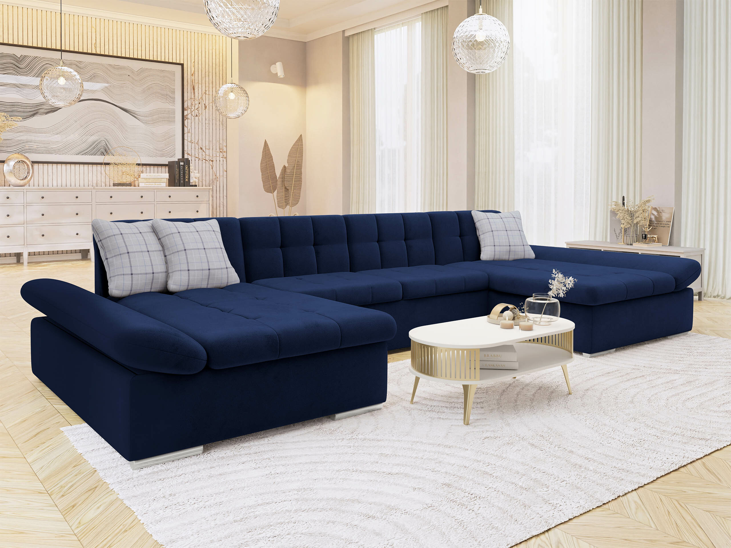 Horn­sófi Comfivo Ficus (Magic Velvet 2216 + Senegal 818)
