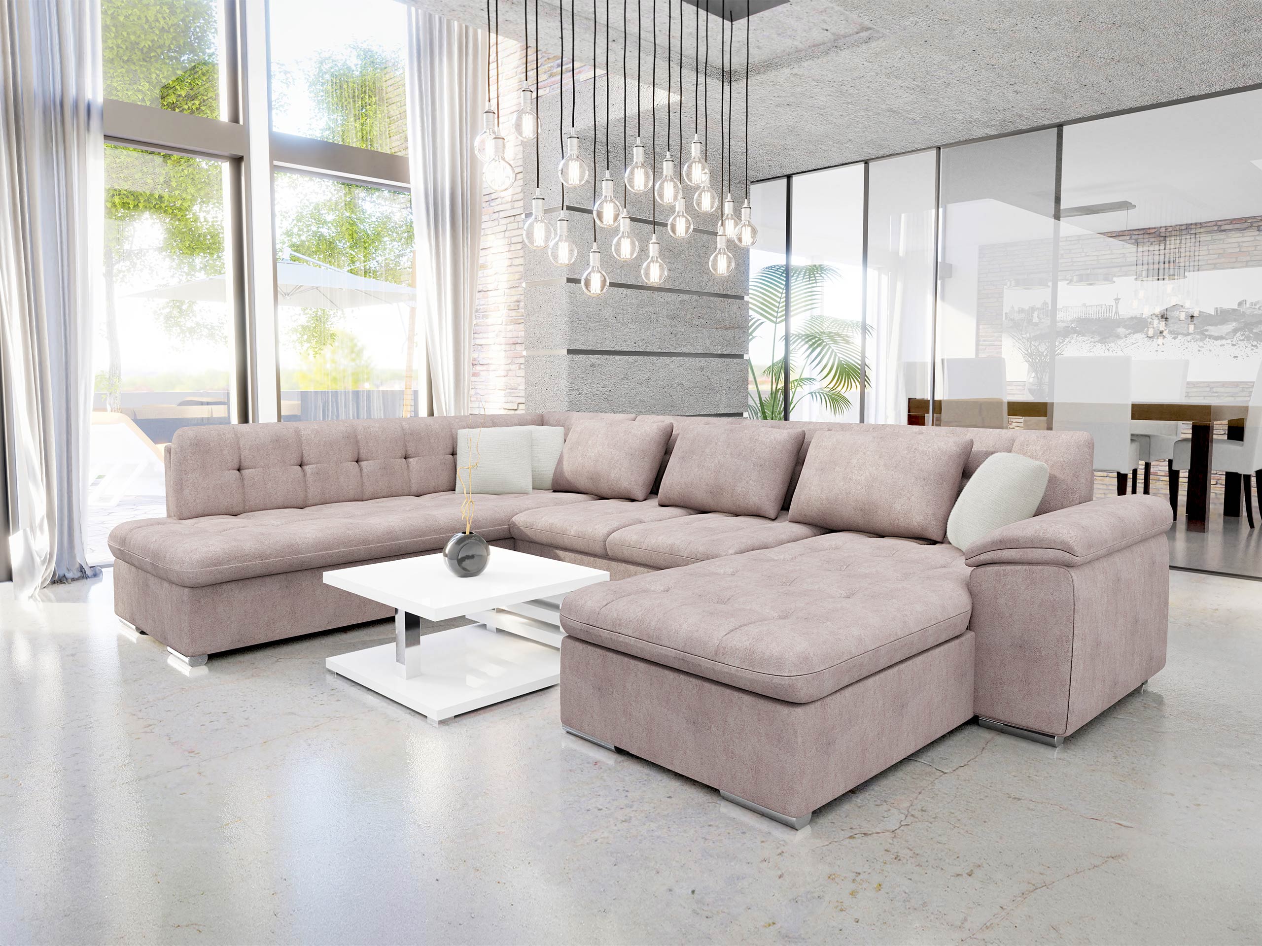 Horn­sófi Comfivo Gemma V (Zoya 03 + Mokka 03)