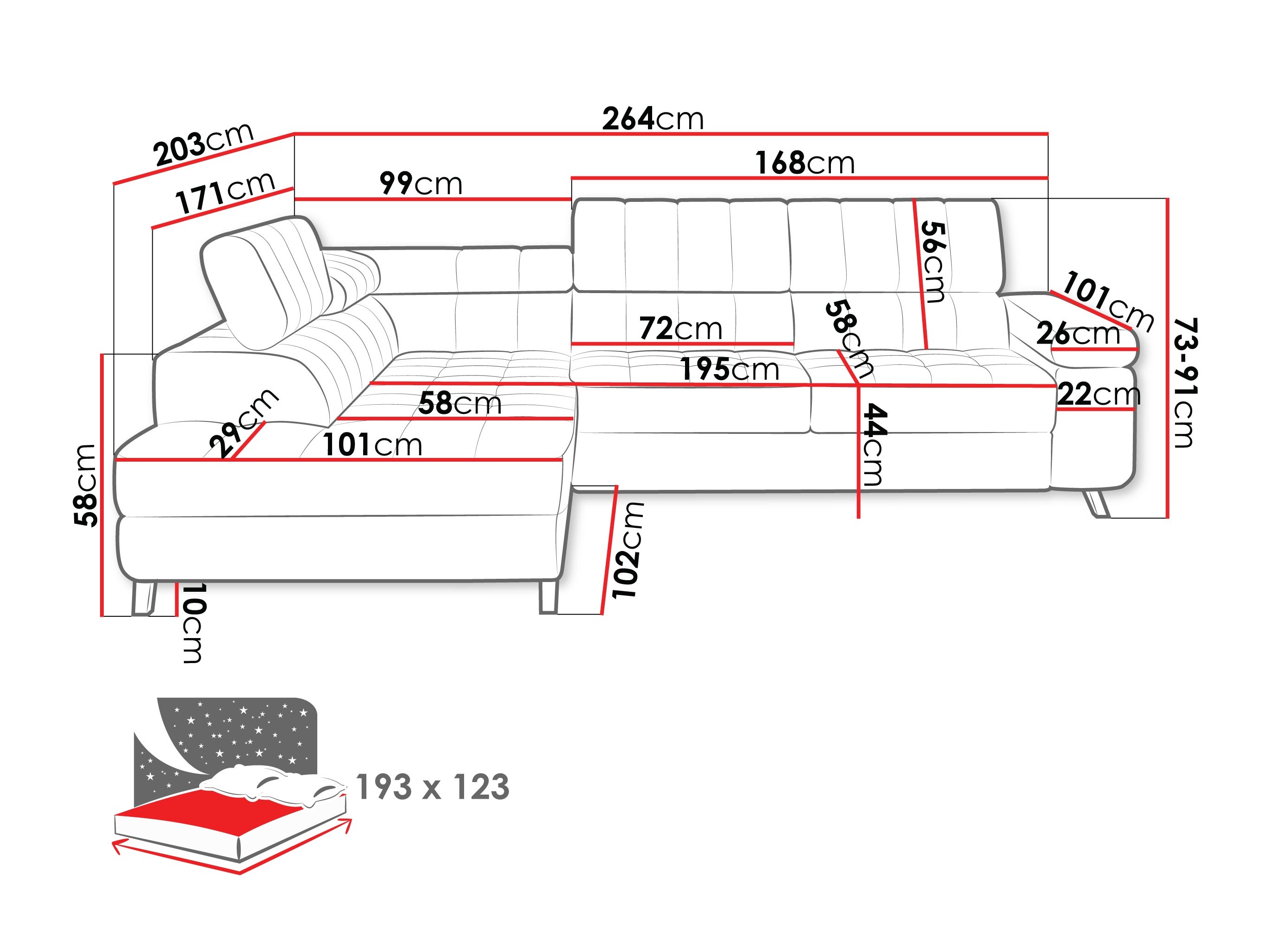 Horn­sófi Comfivo Agnus (Piano 26)