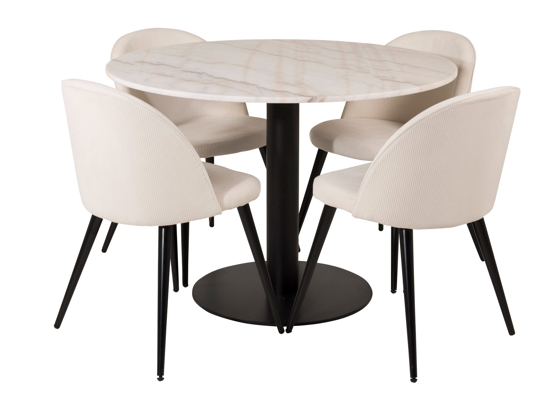 Borðstofusett Dallas 1297 (Beige + Svartur)