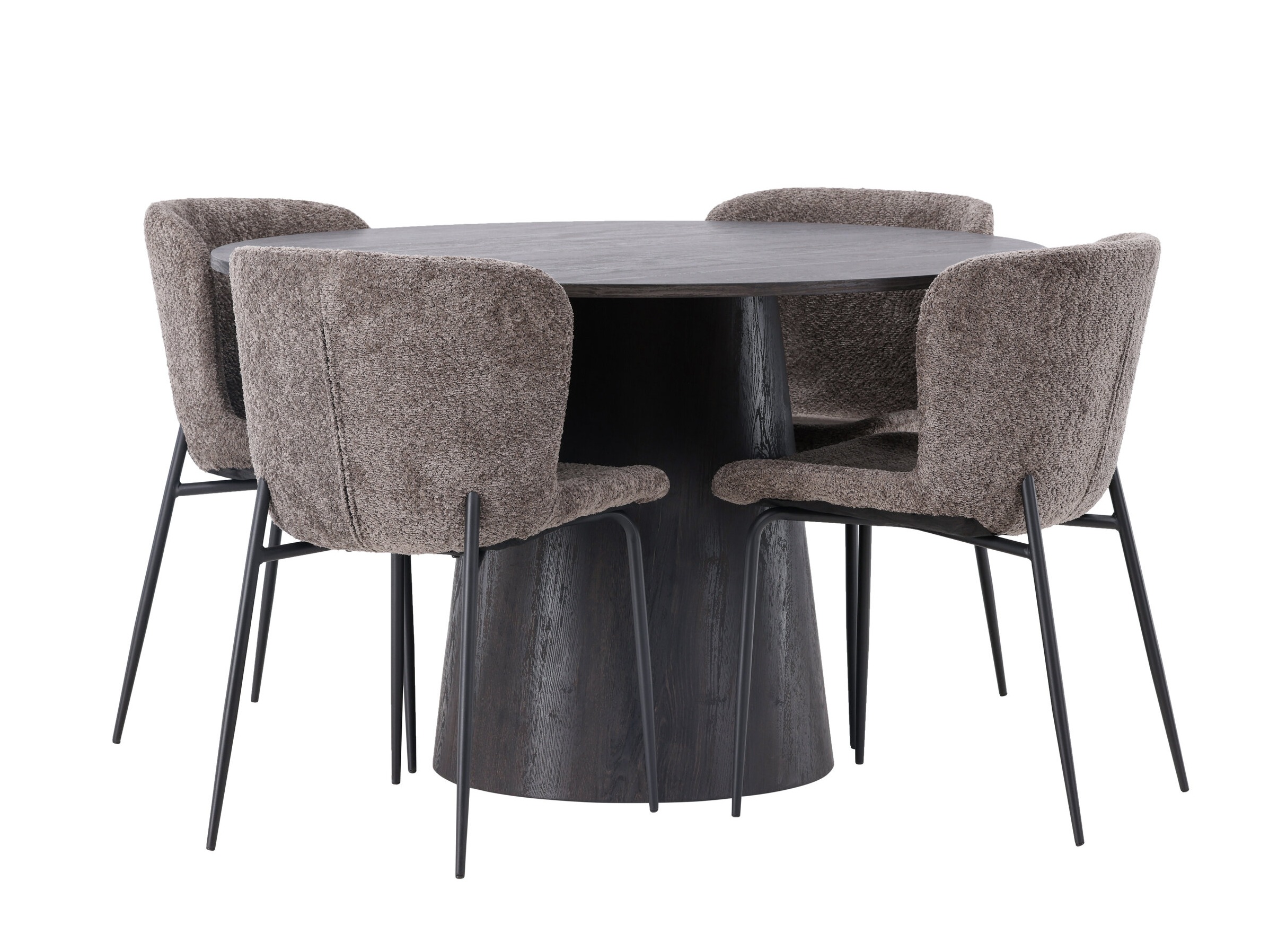 Borðstofusett Dallas 4257 (Brúnn + Svartur)