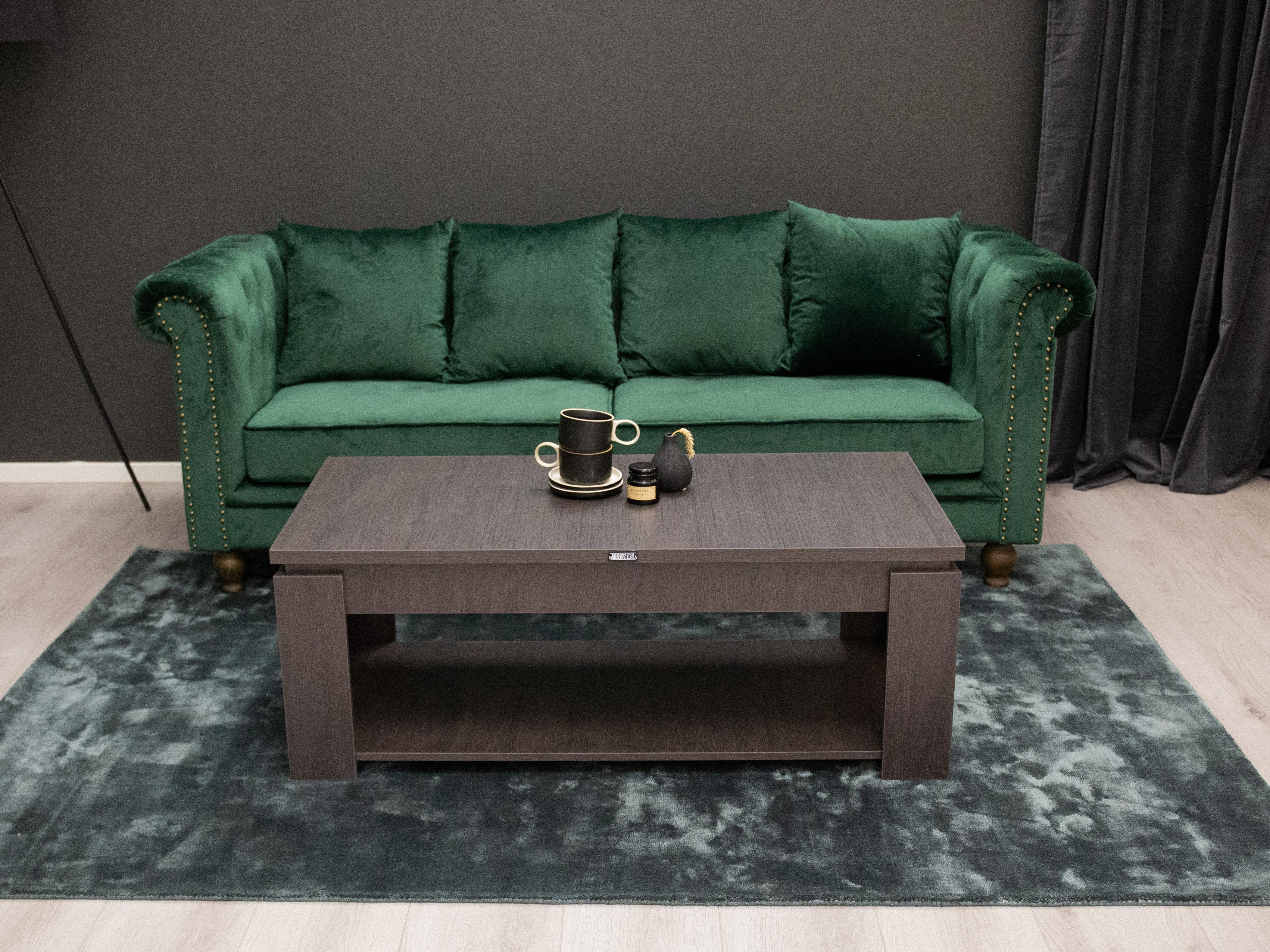 Chesterfield-sófi Dallas 255 (Grænn)