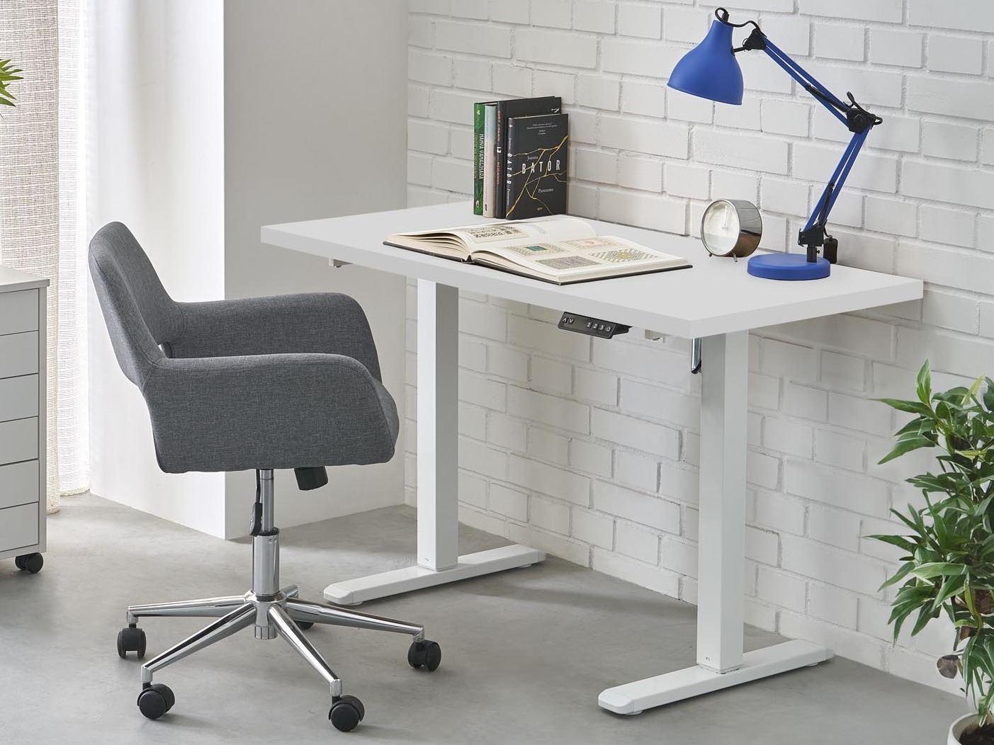 Hæðarstillanlegt skrifborð Houston 1942 (Hvítur)