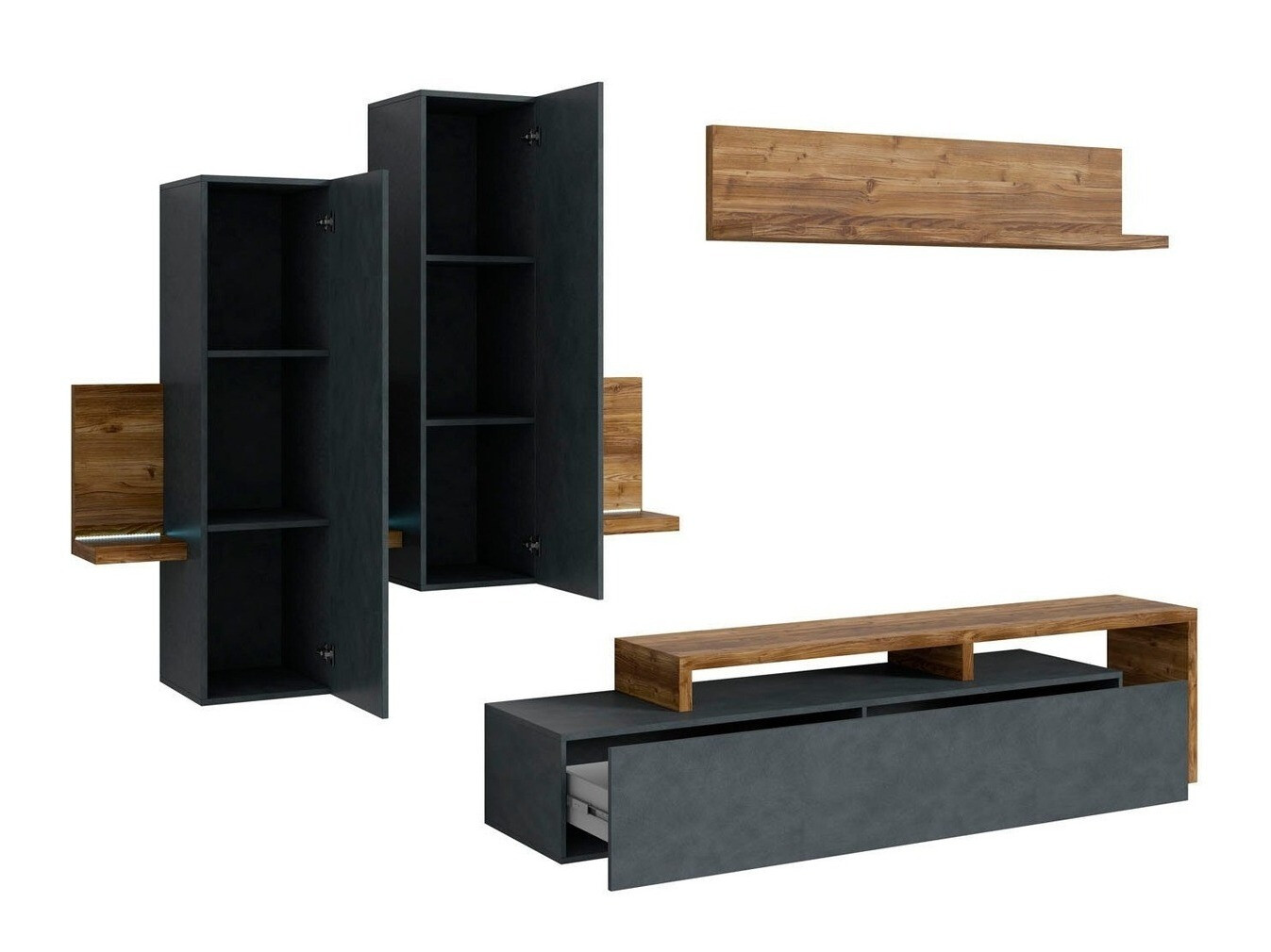 Stofusett Lutiva 100 (Matera-grátt + Dökkt greni)