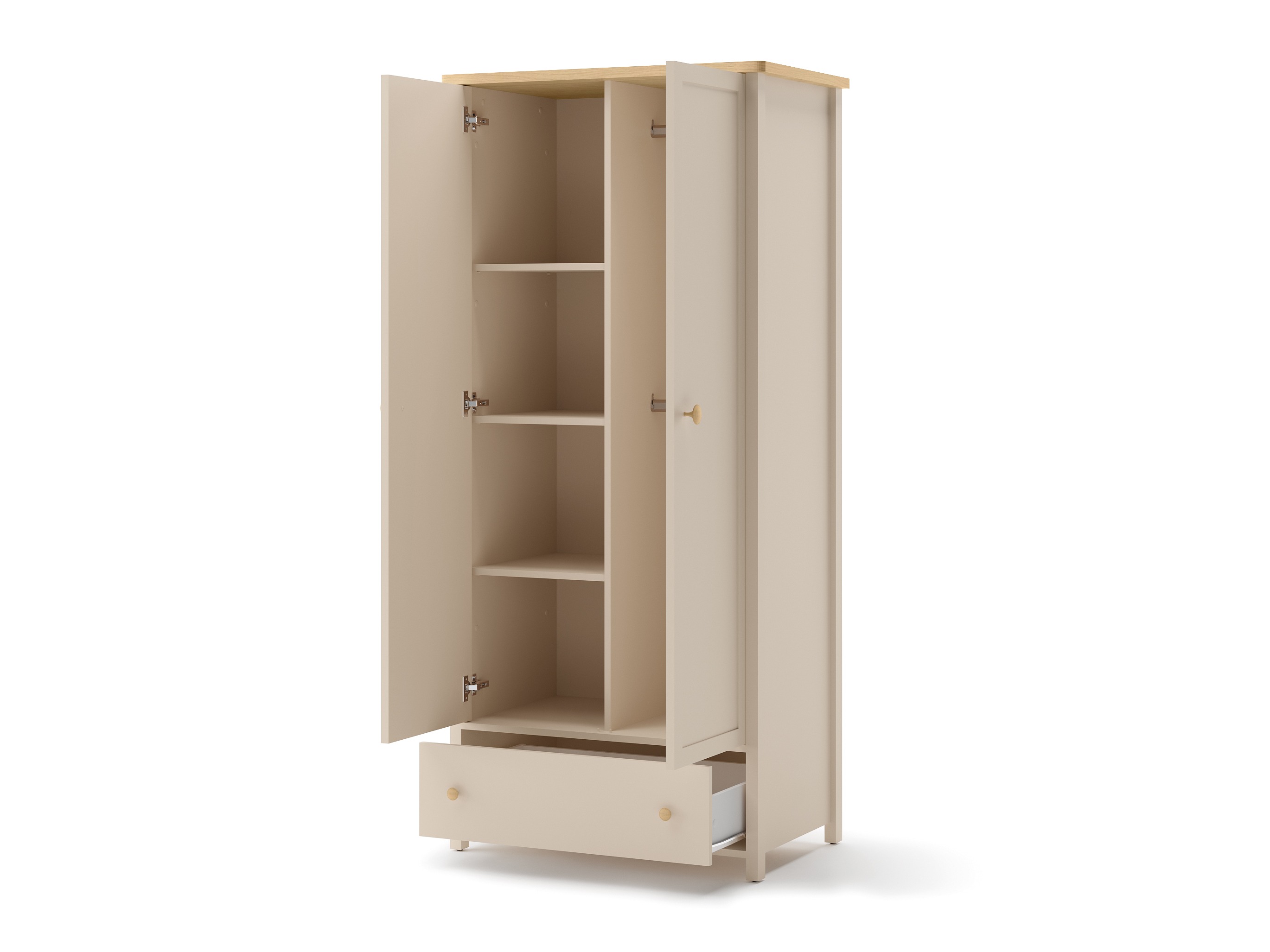 Fataskápur Romelbo 145 (Beige + Eik)