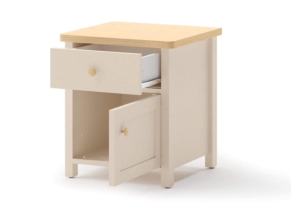 Náttborð Romelbo 138 (Beige + Eik)