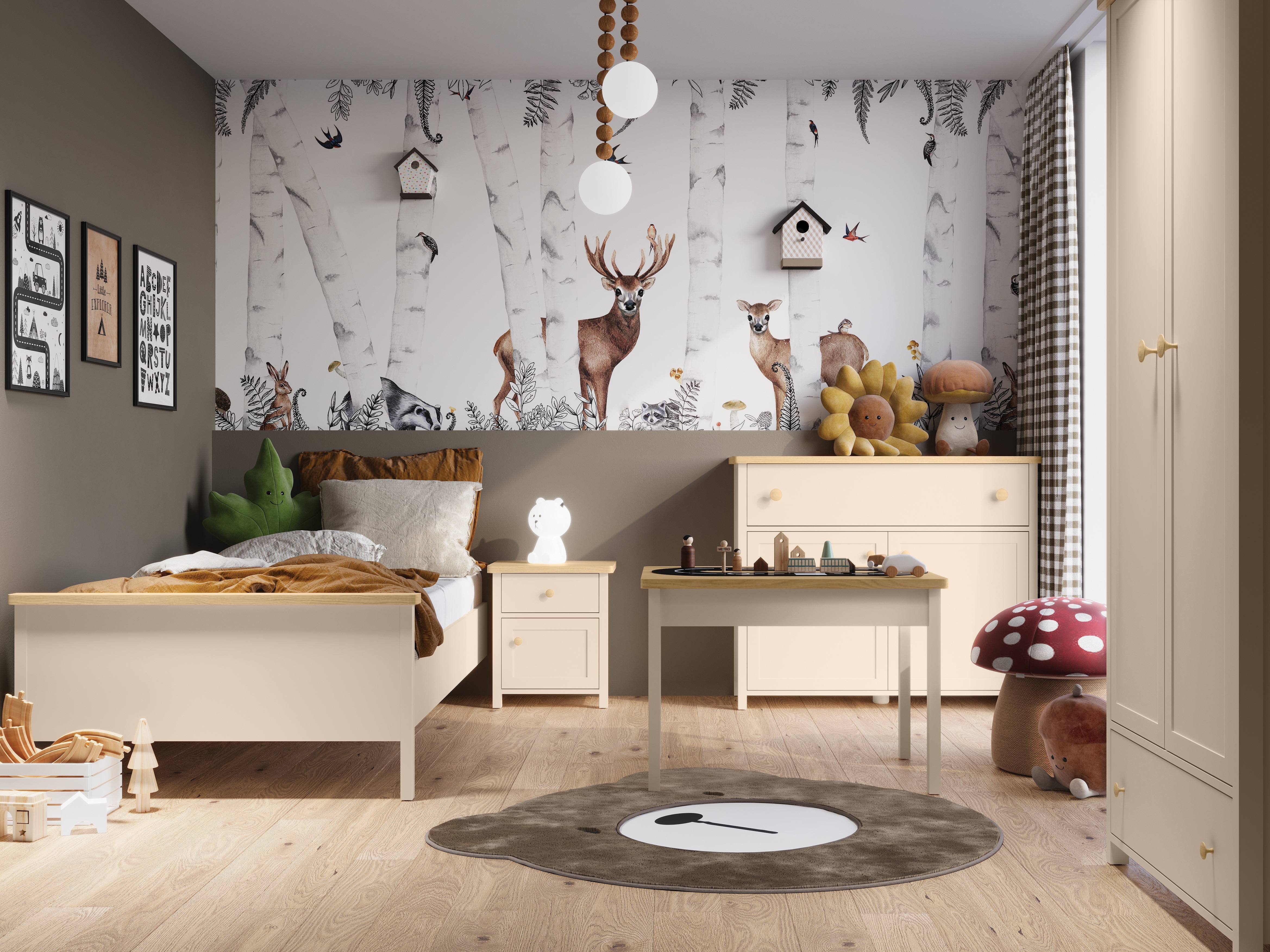 Kommóða Romelbo 150 (Beige + Eik)