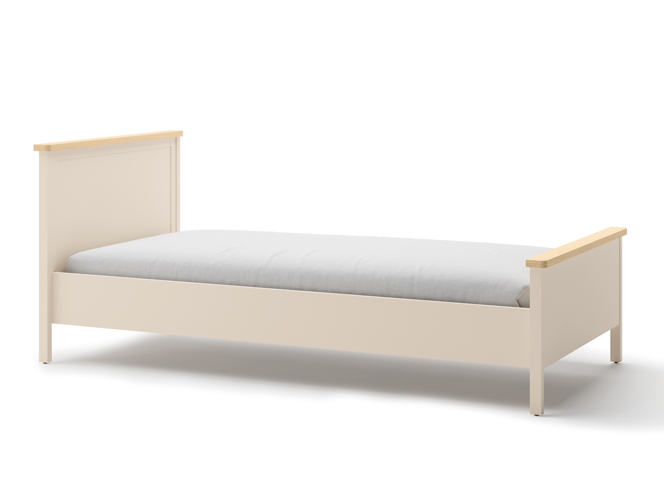 Rúm Romelbo 148 (Beige + Eik)