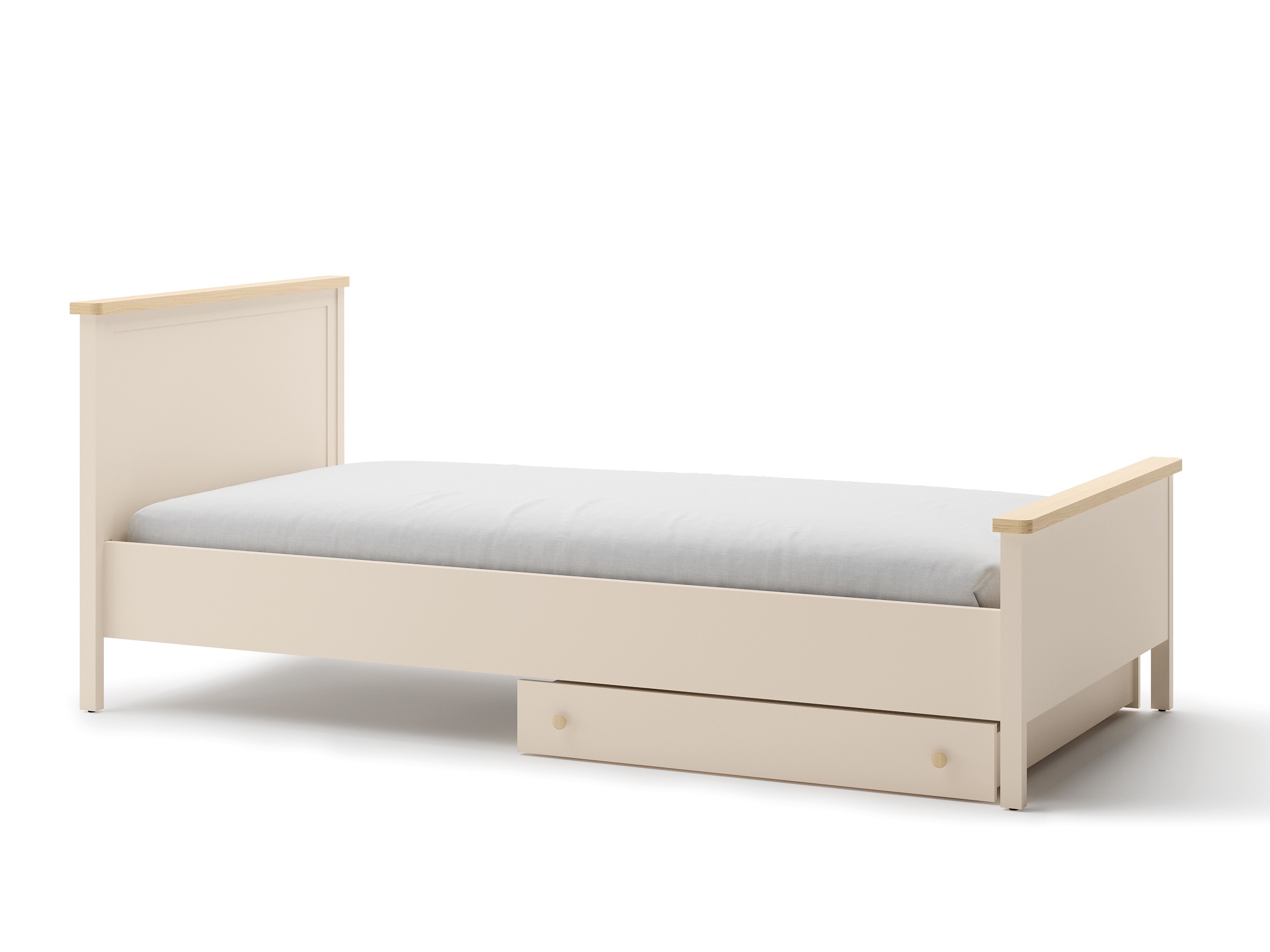 Rúm Romelbo 148 (Beige + Eik)
