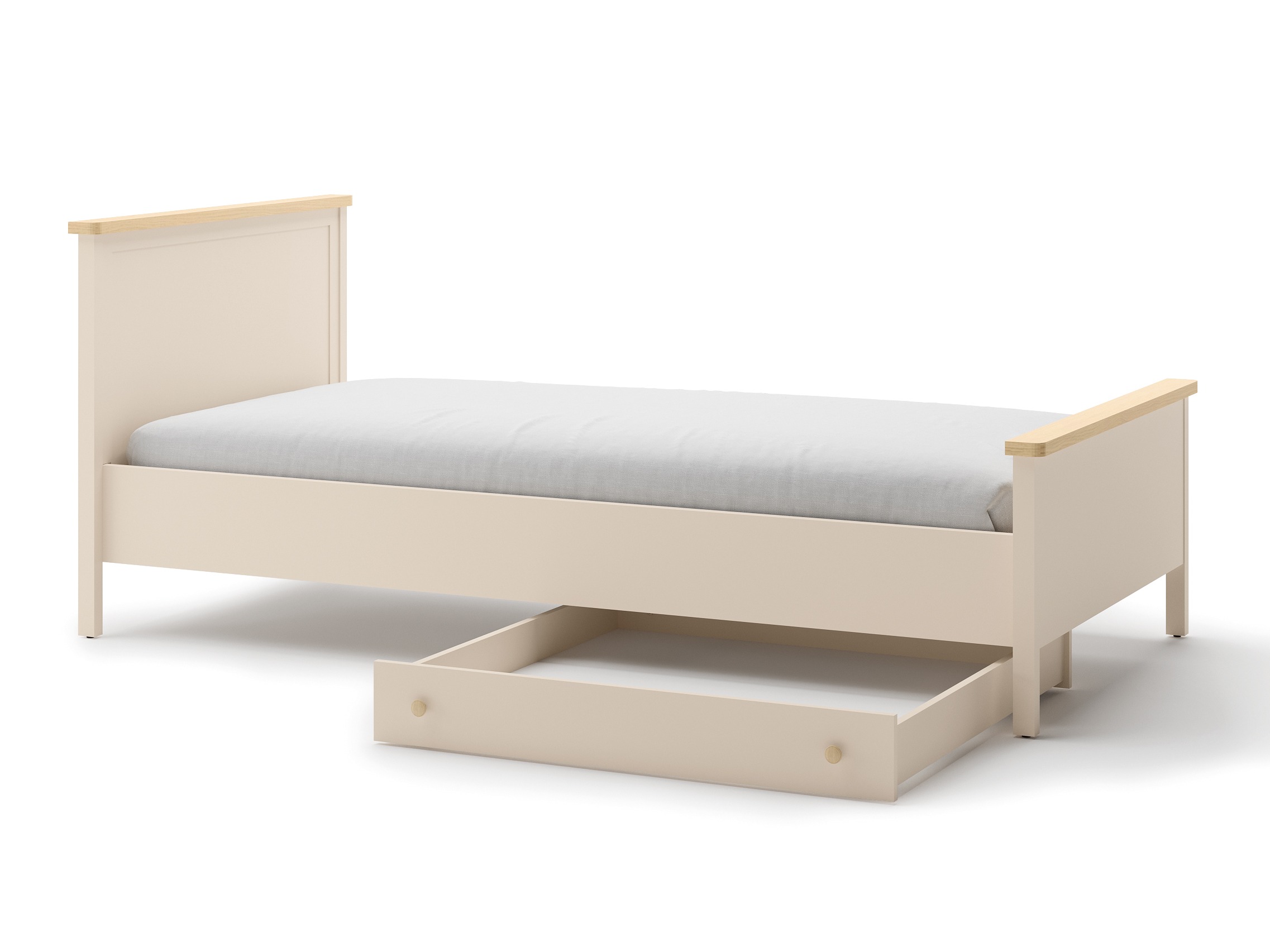 Rúm Romelbo 148 (Beige + Eik)