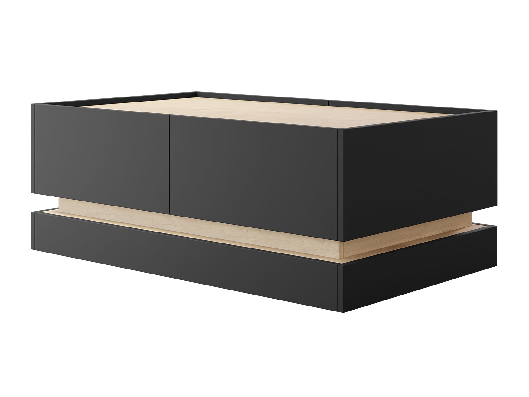 Sófaborð Comfivo Tilia (Svartur + Eik)