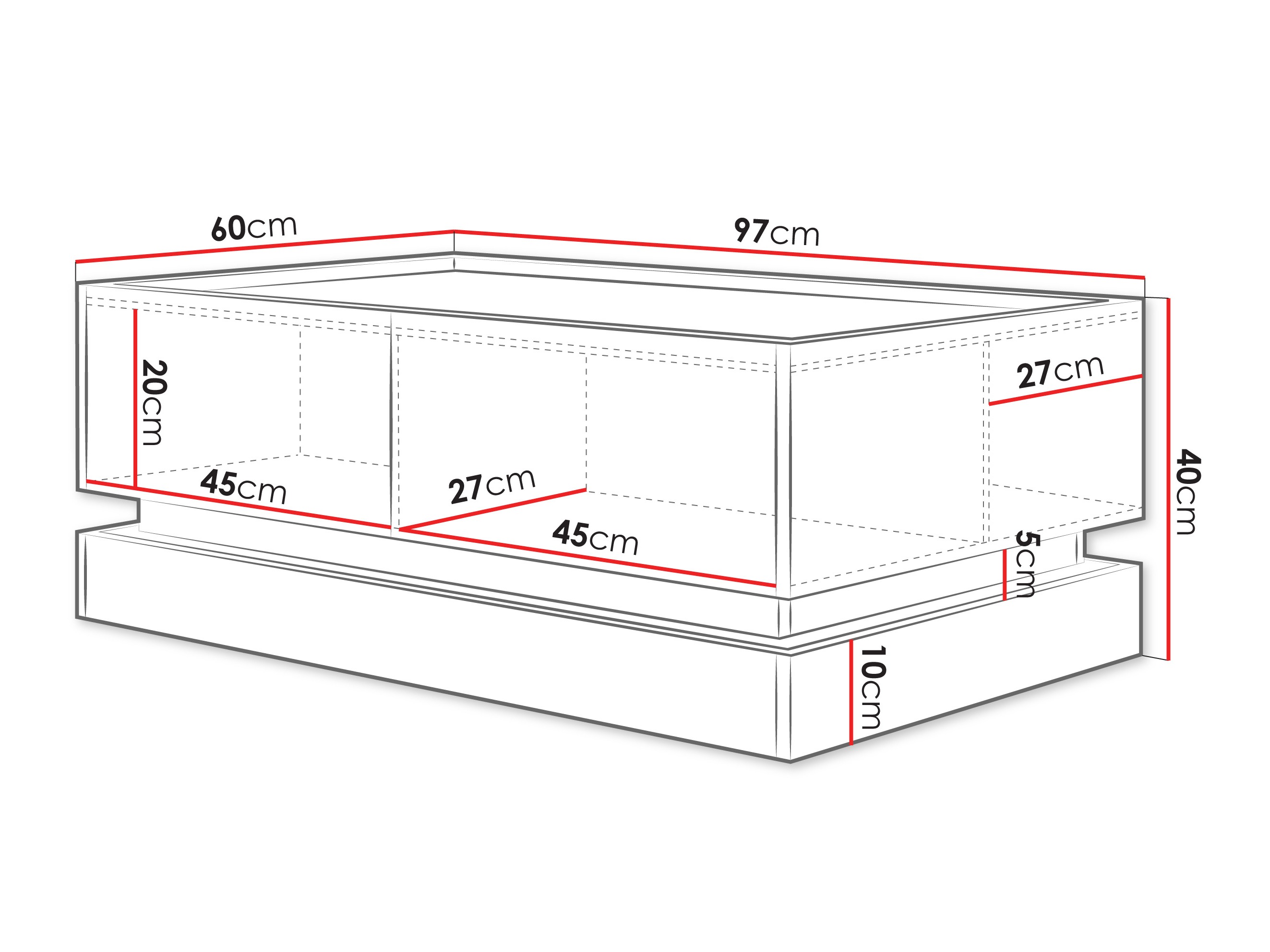 Sófaborð Comfivo Tilia (Svartur + Eik)