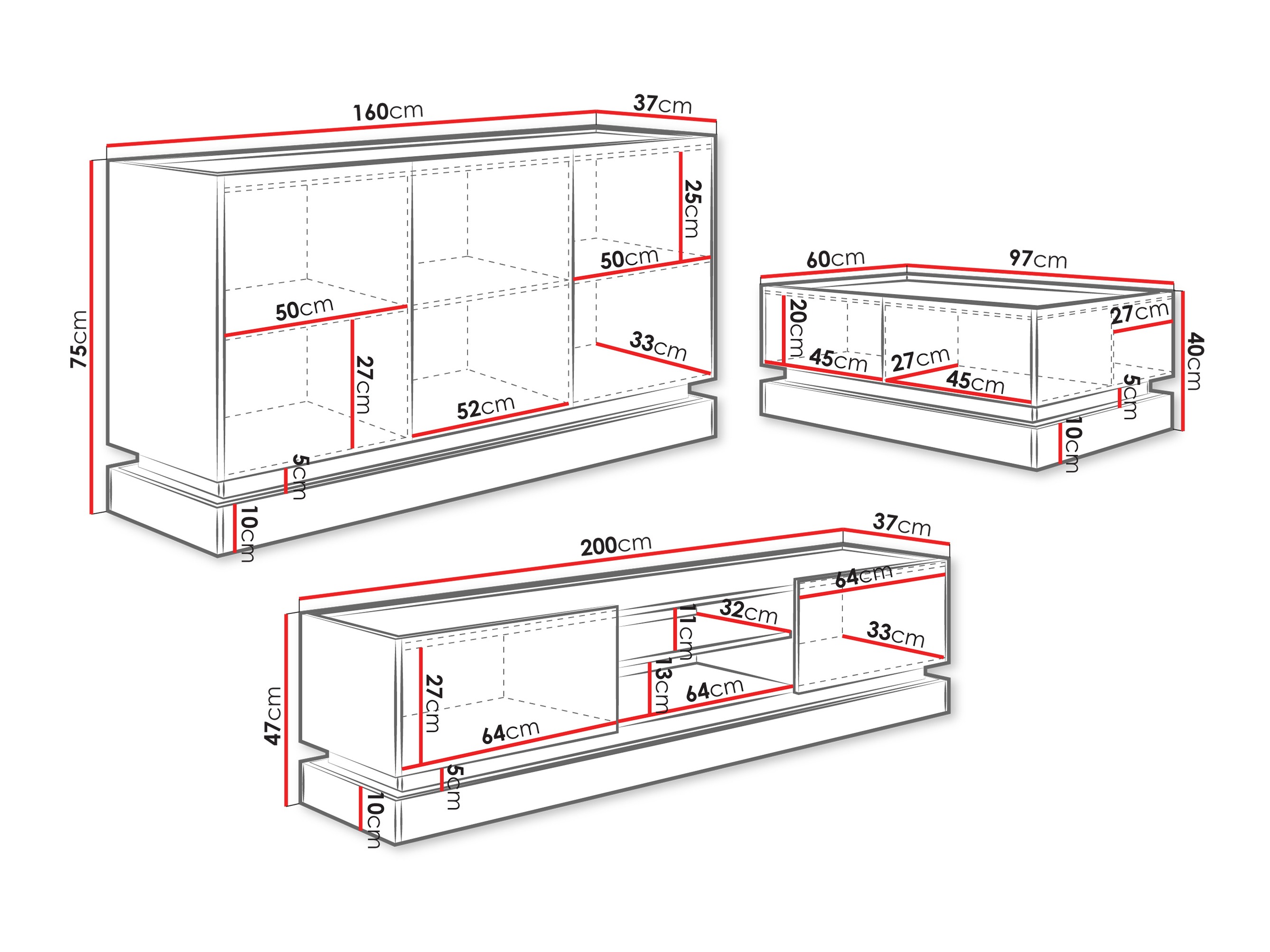 Stofusett Comfivo Tilia (Svartur + Eik)