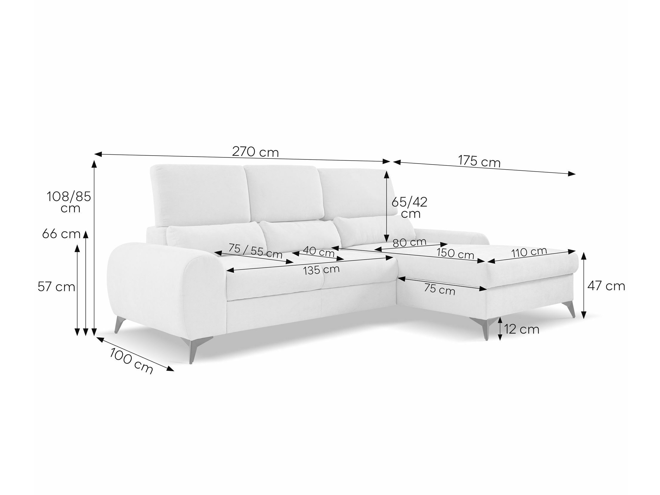 Horn­sófi Margate 125 (Sereno 688)