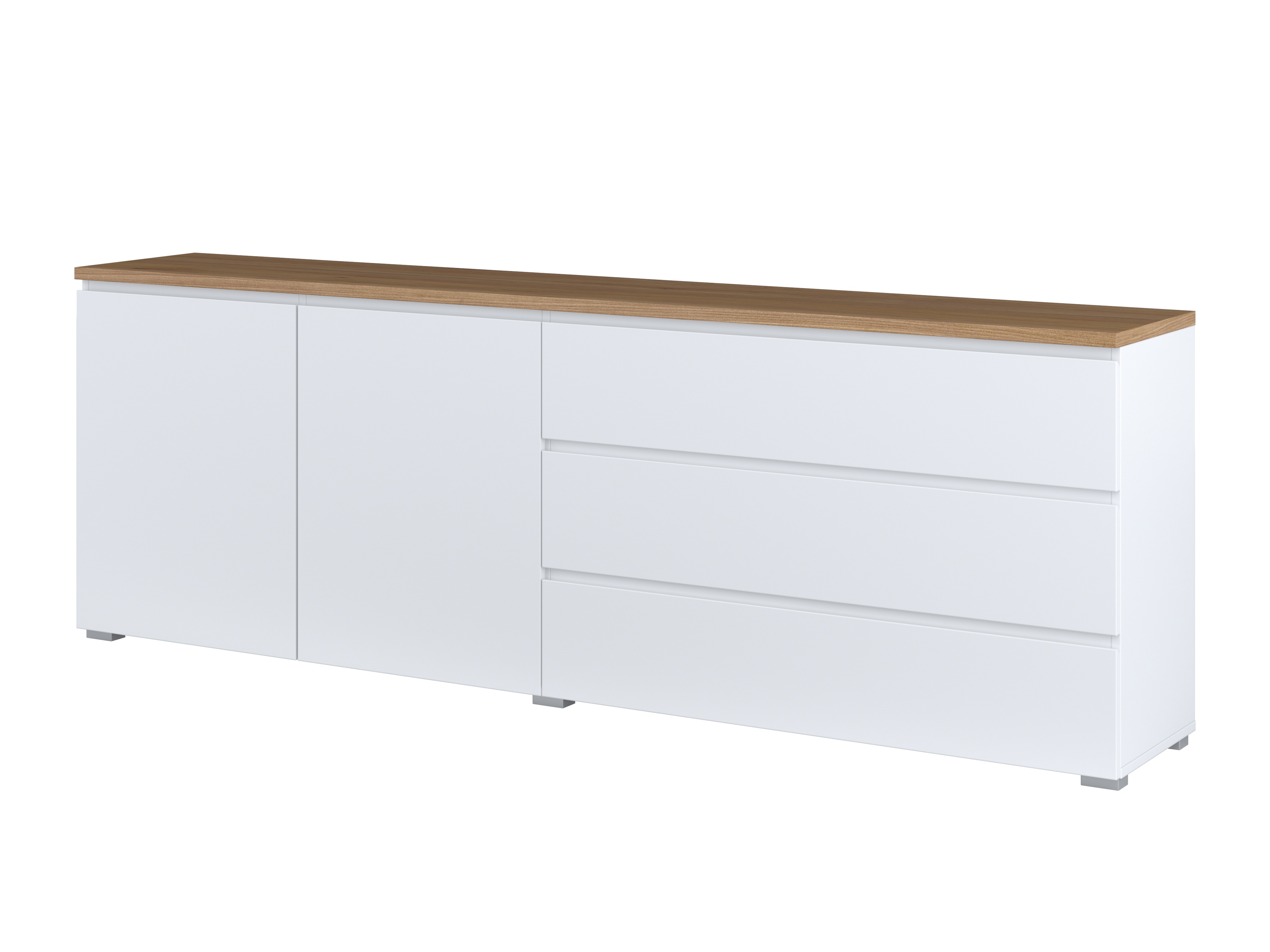 Kommóða Baletu 107 (Hvítur + Eik)