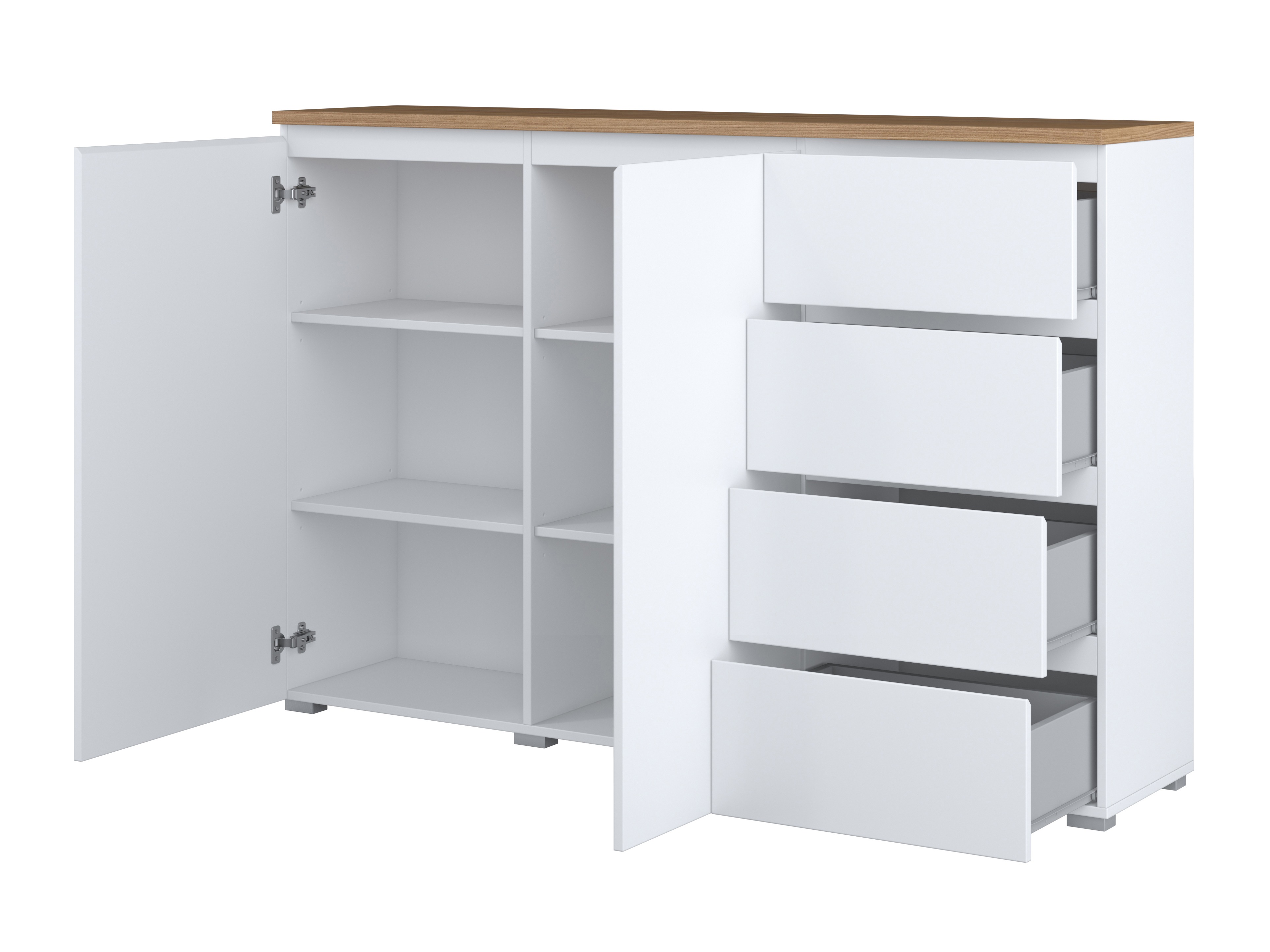 Kommóða Baletu 109 (Hvítur + Eik)