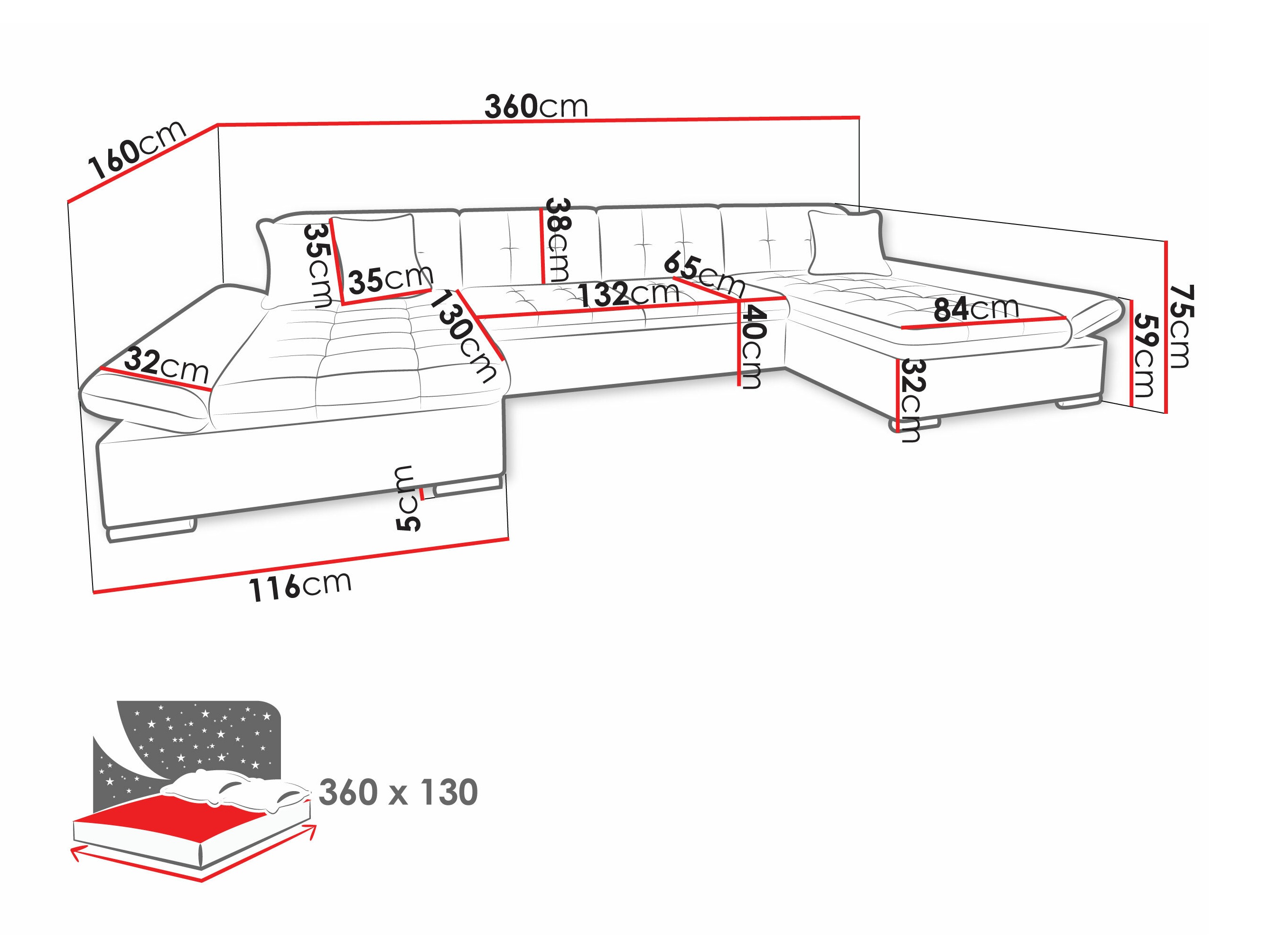Horn­sófi Comfivo Ficus I (Lux 05 + Lux 06)