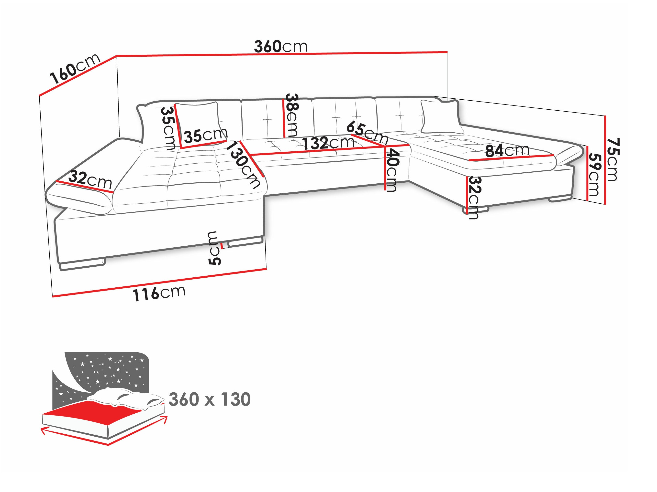 Horn­sófi Comfivo Ficus I (Soft 011 + Lux 05 + Lux 06)