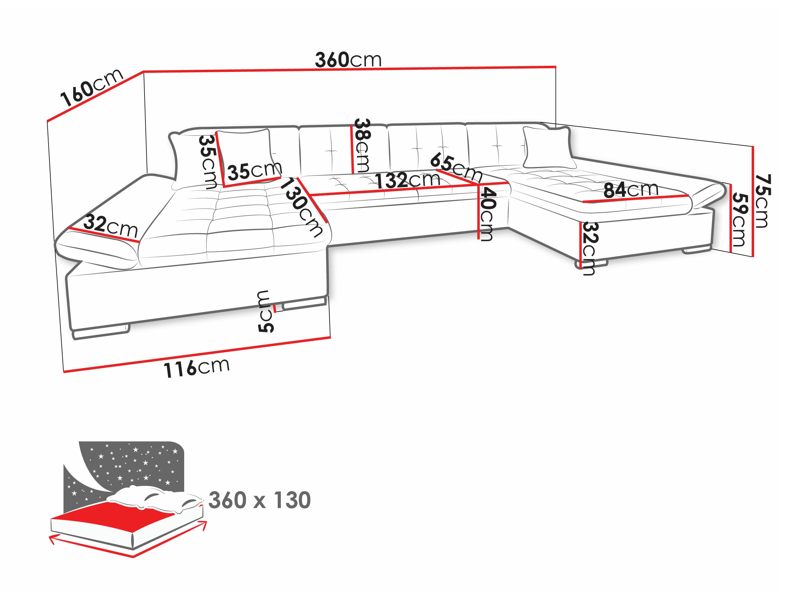 Horn­sófi Comfivo Ficus II (Magni 206.02)