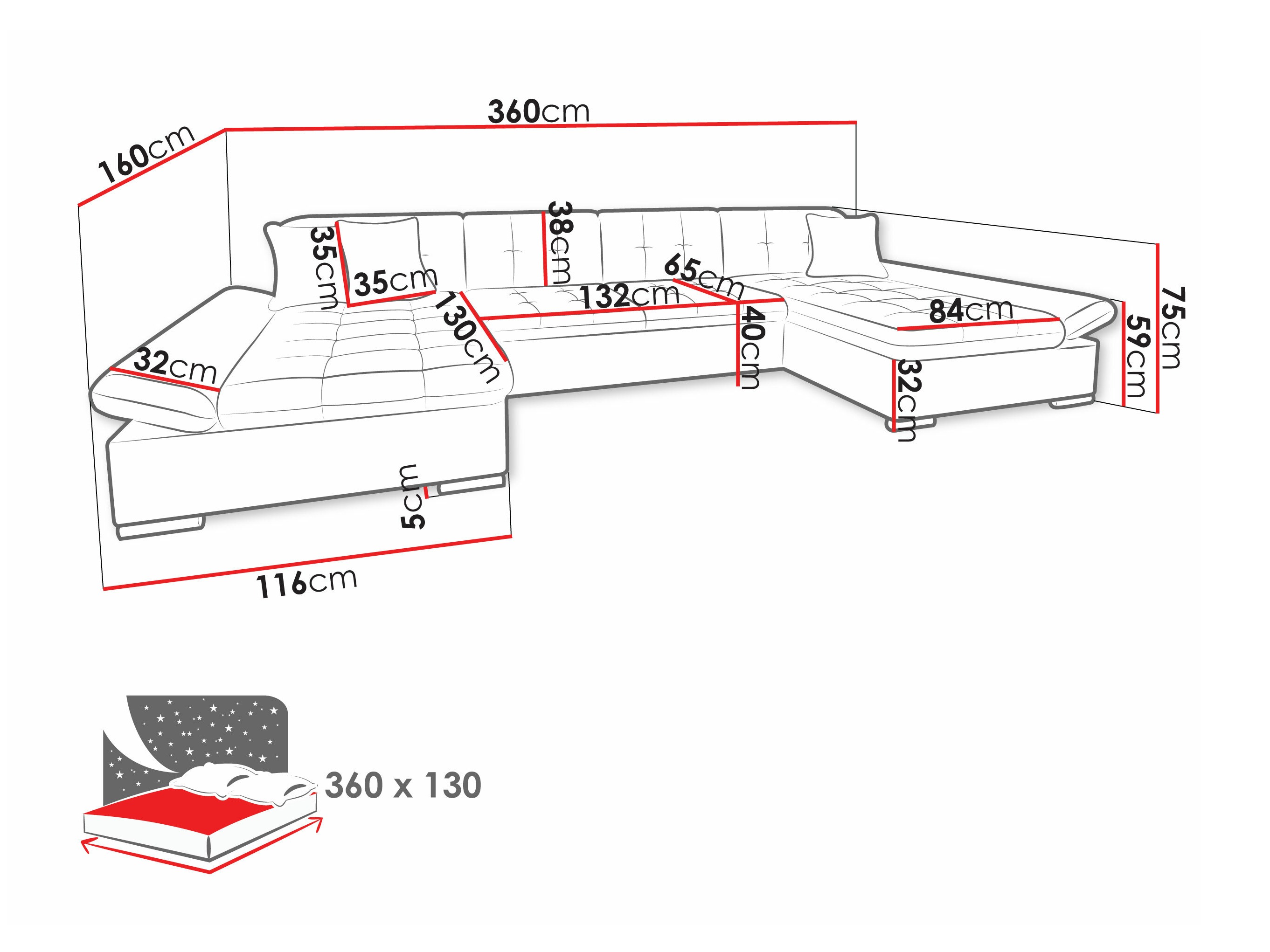 Horn­sófi Comfivo Ficus II (Sorriso 08 + Sorriso 06)