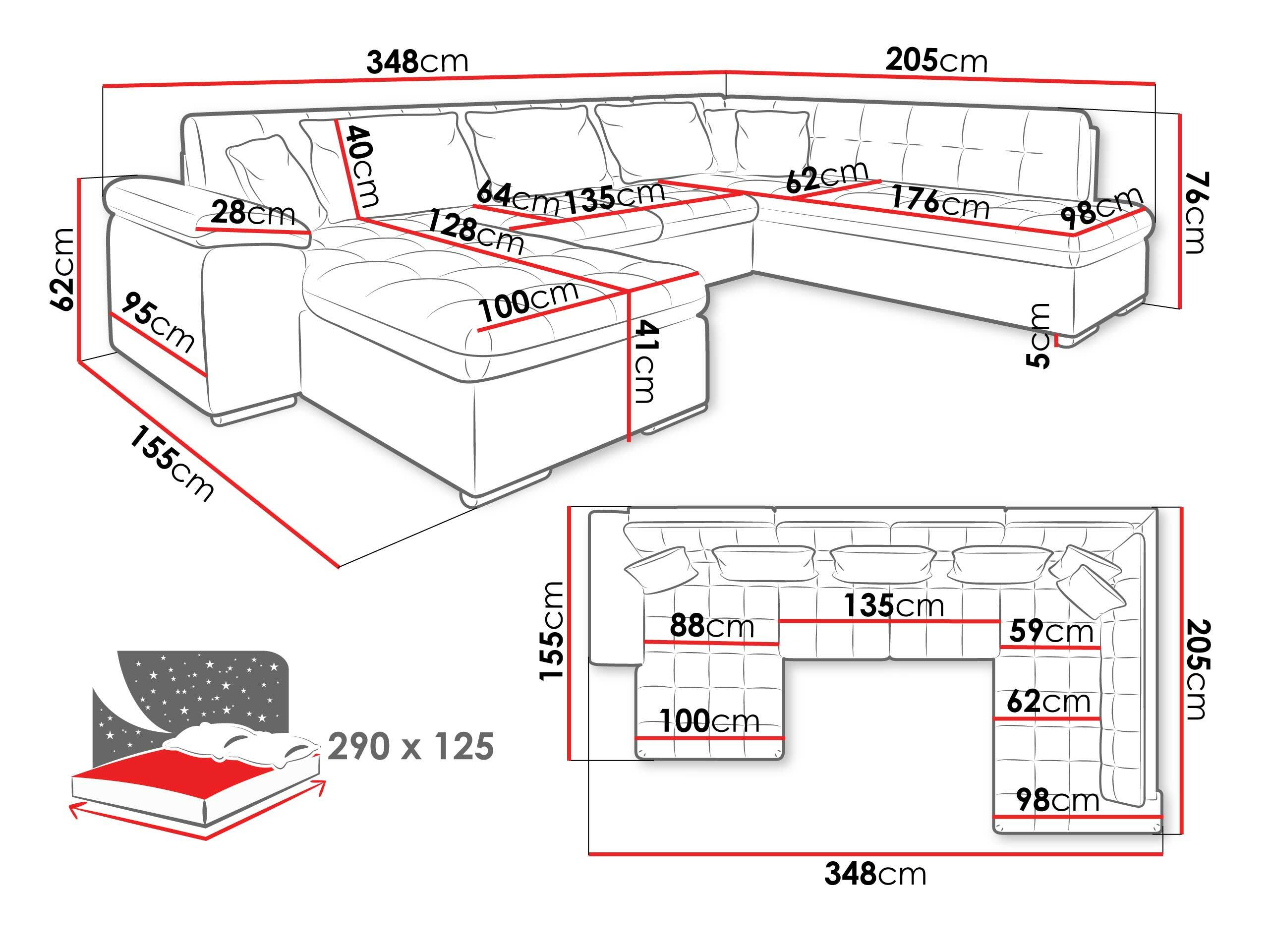 Horn­sófi Comfivo Gemma IV (Soft 017 + Lux 05 + Lux 06)