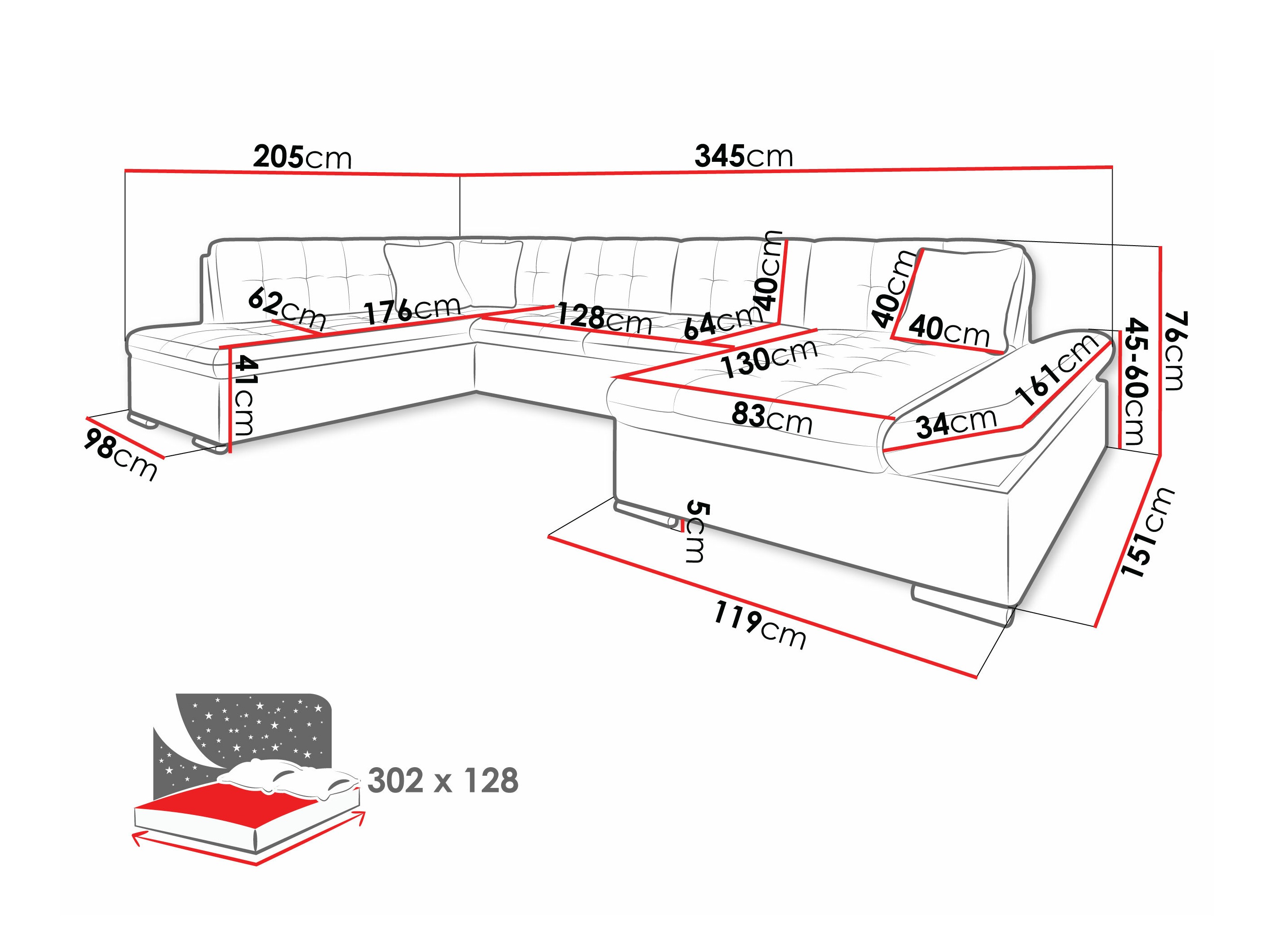 Horn­sófi Comfivo Tilia (Lux 06 + Lux 05)