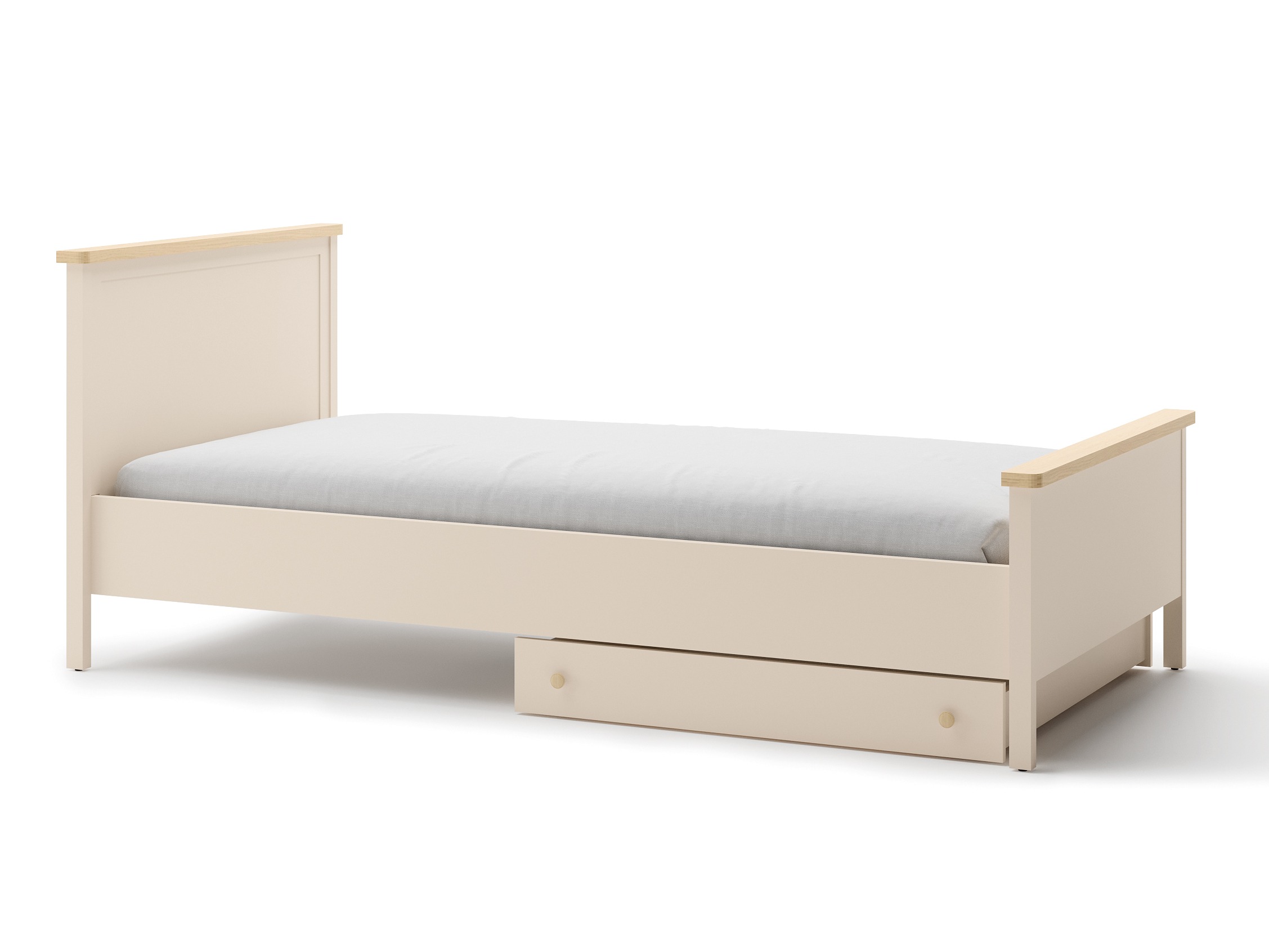 Rúm Romelbo 148 (Beige + Eik)