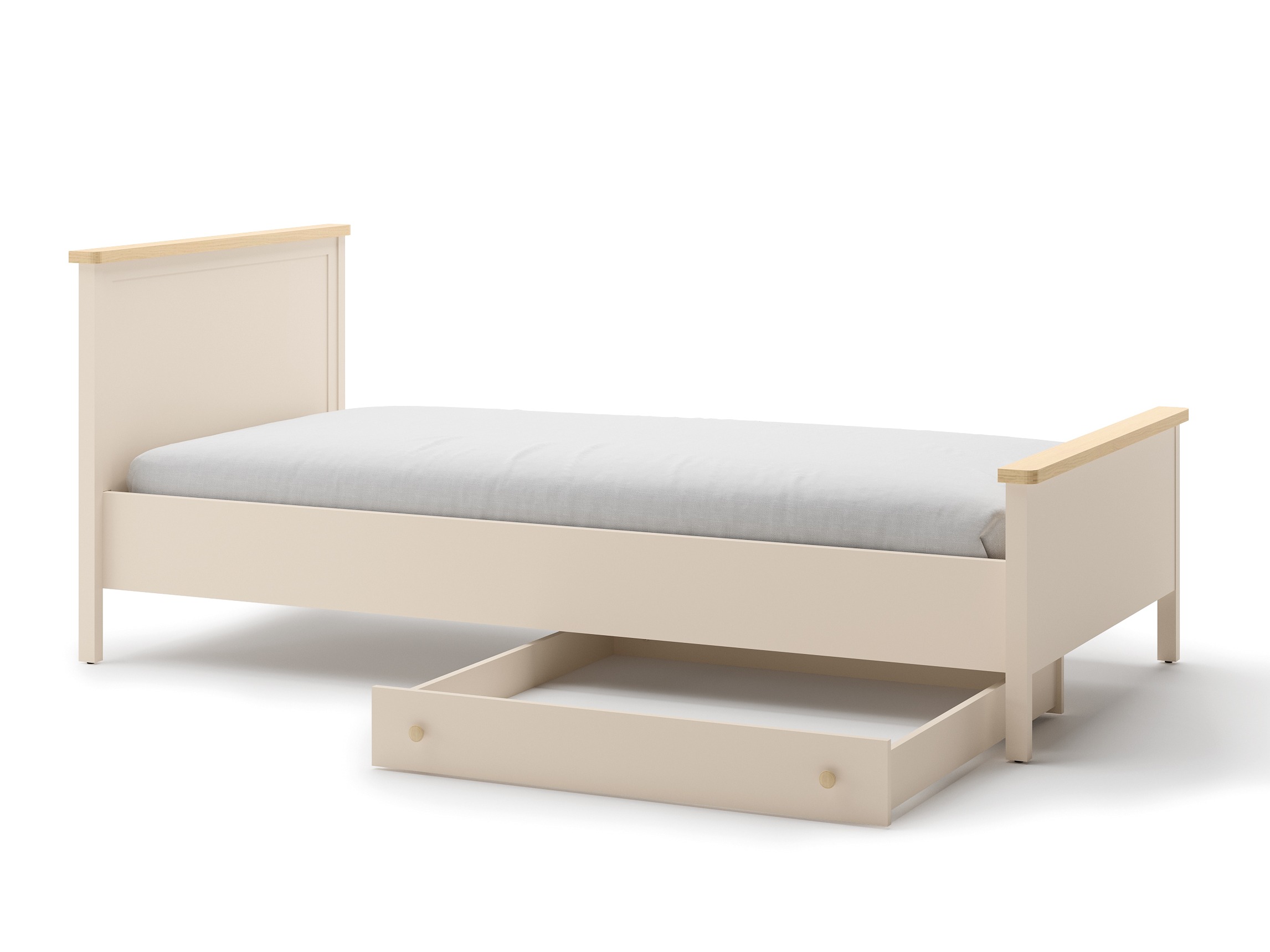Rúm Romelbo 148 (Beige + Eik)