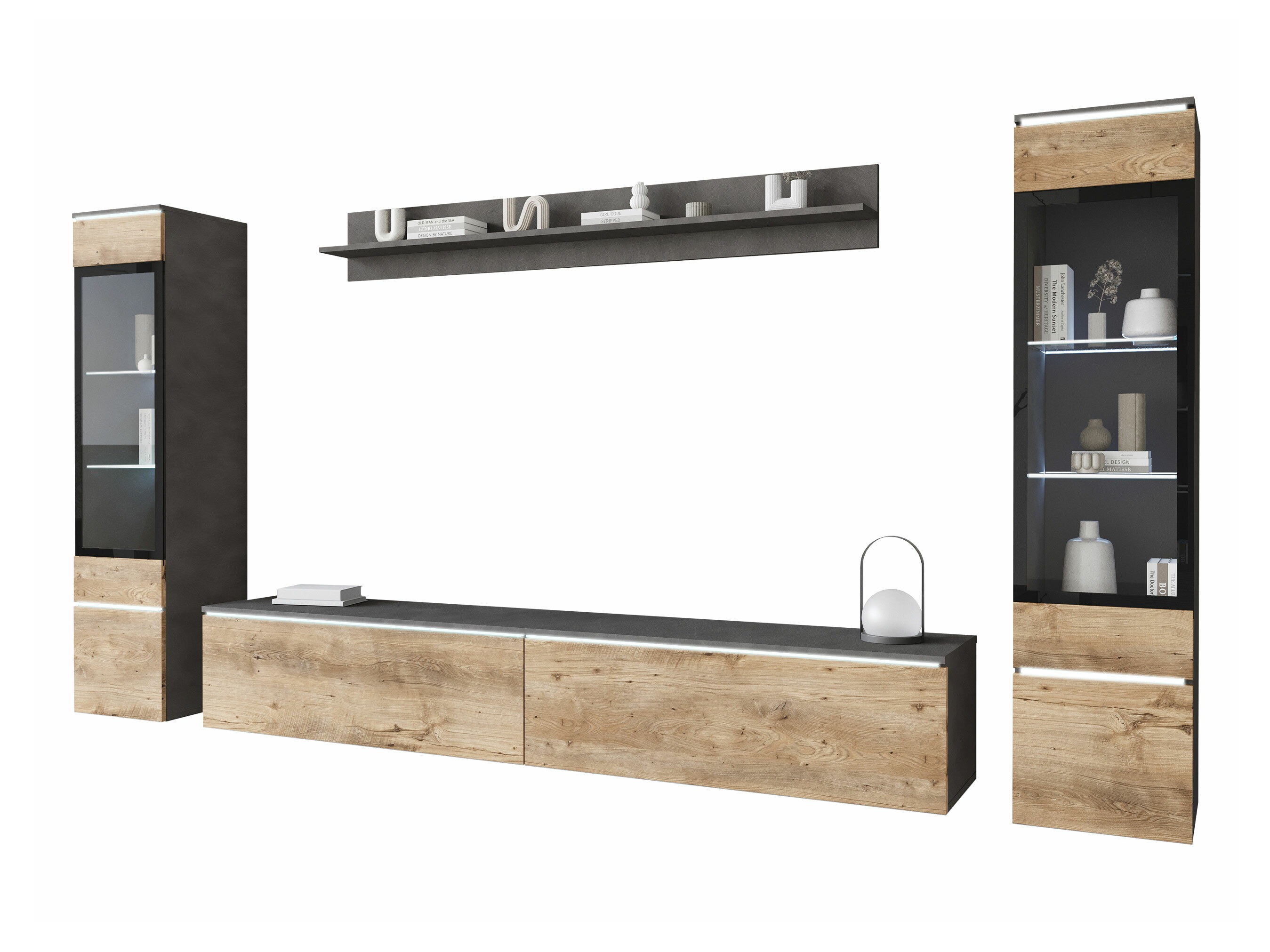 Stofusett Mirfivo 101 (Matera-grátt + Kastaníulitur)
