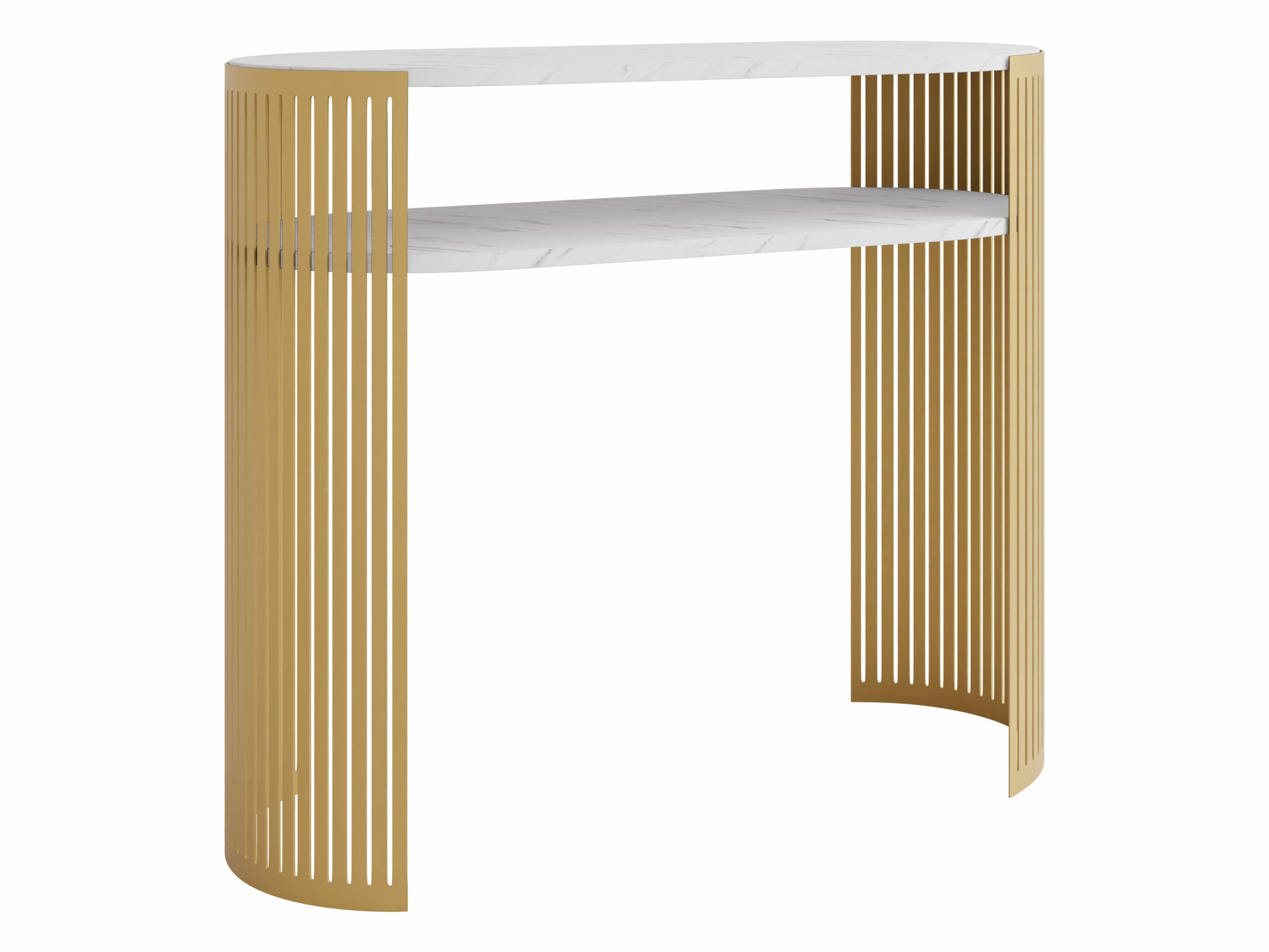 Console borð Civer II (Gylltur + Hvítur marmari)