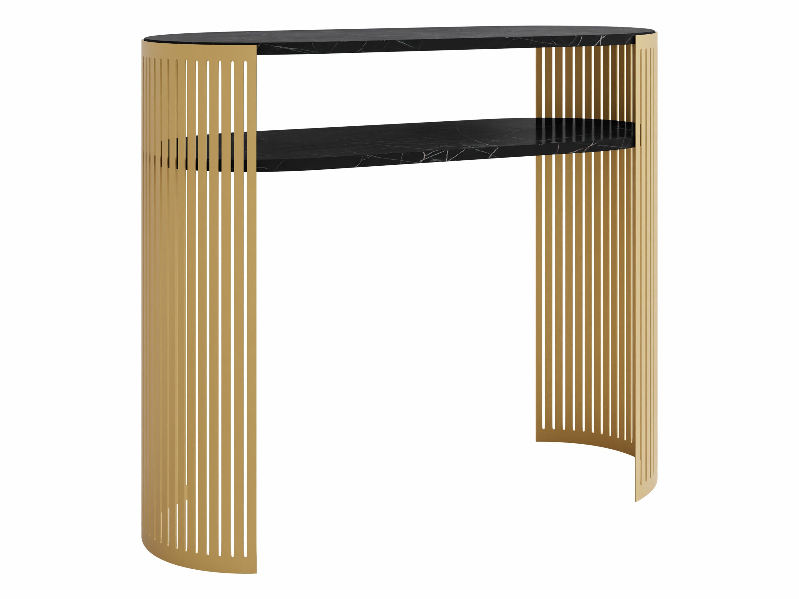 Console borð Civer II (Gylltur + Svartur marmari)