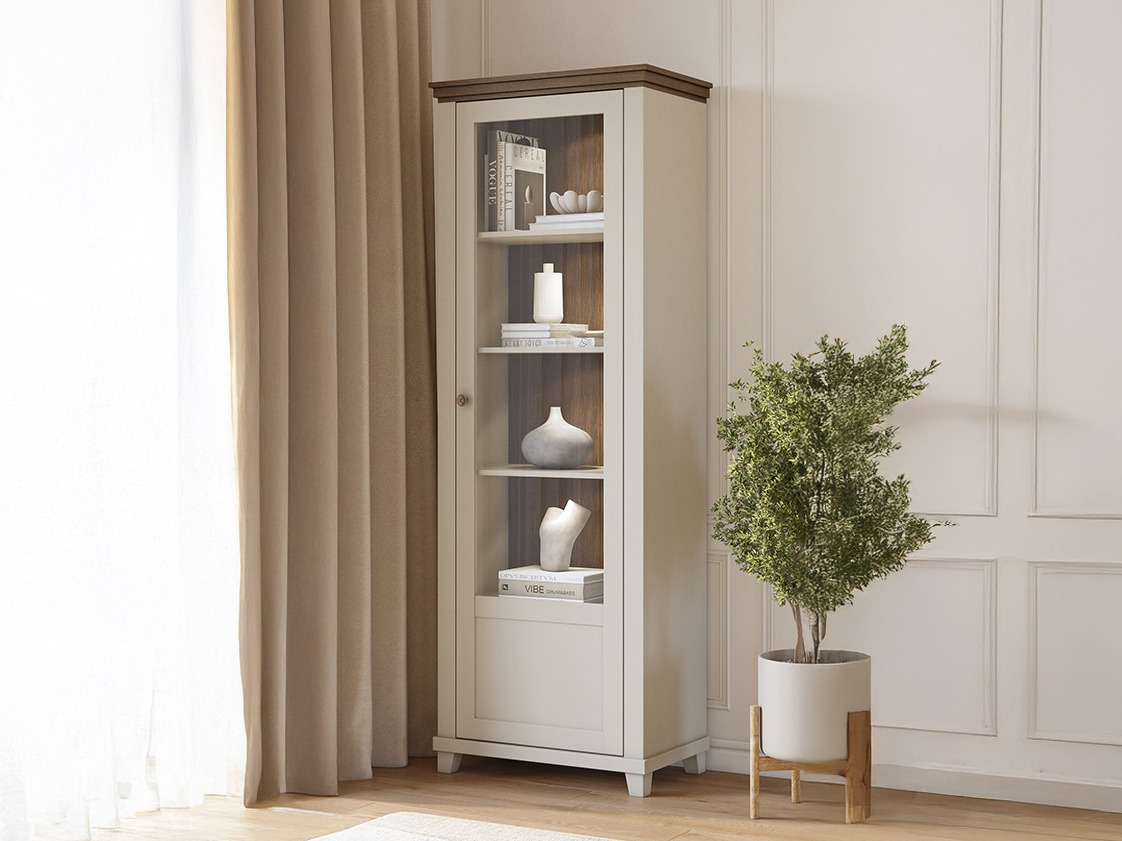 Bókahilla Tolnue 101 (Ljósbeige + Eik)