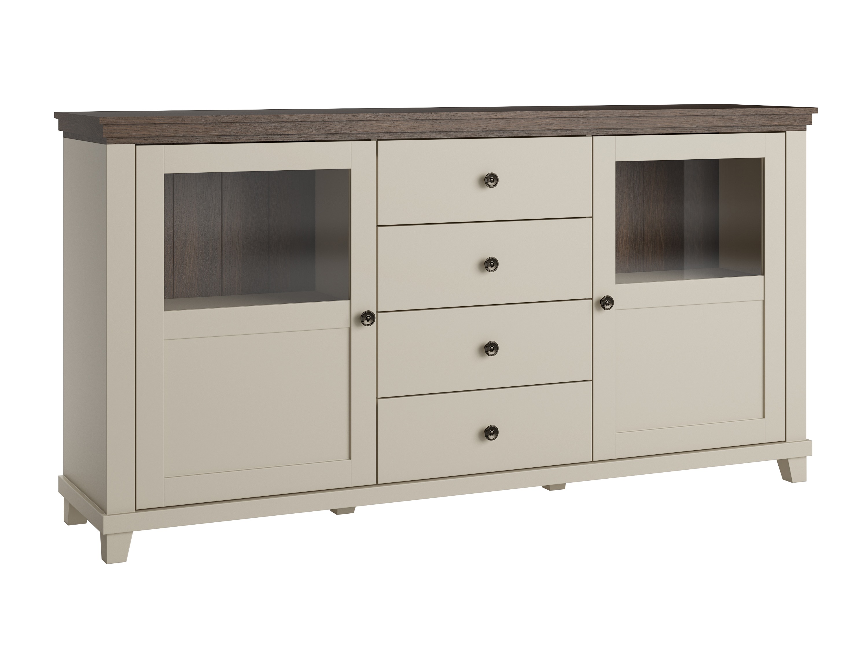 Kommóða Tolnue 103 (Ljósbeige + Eik)