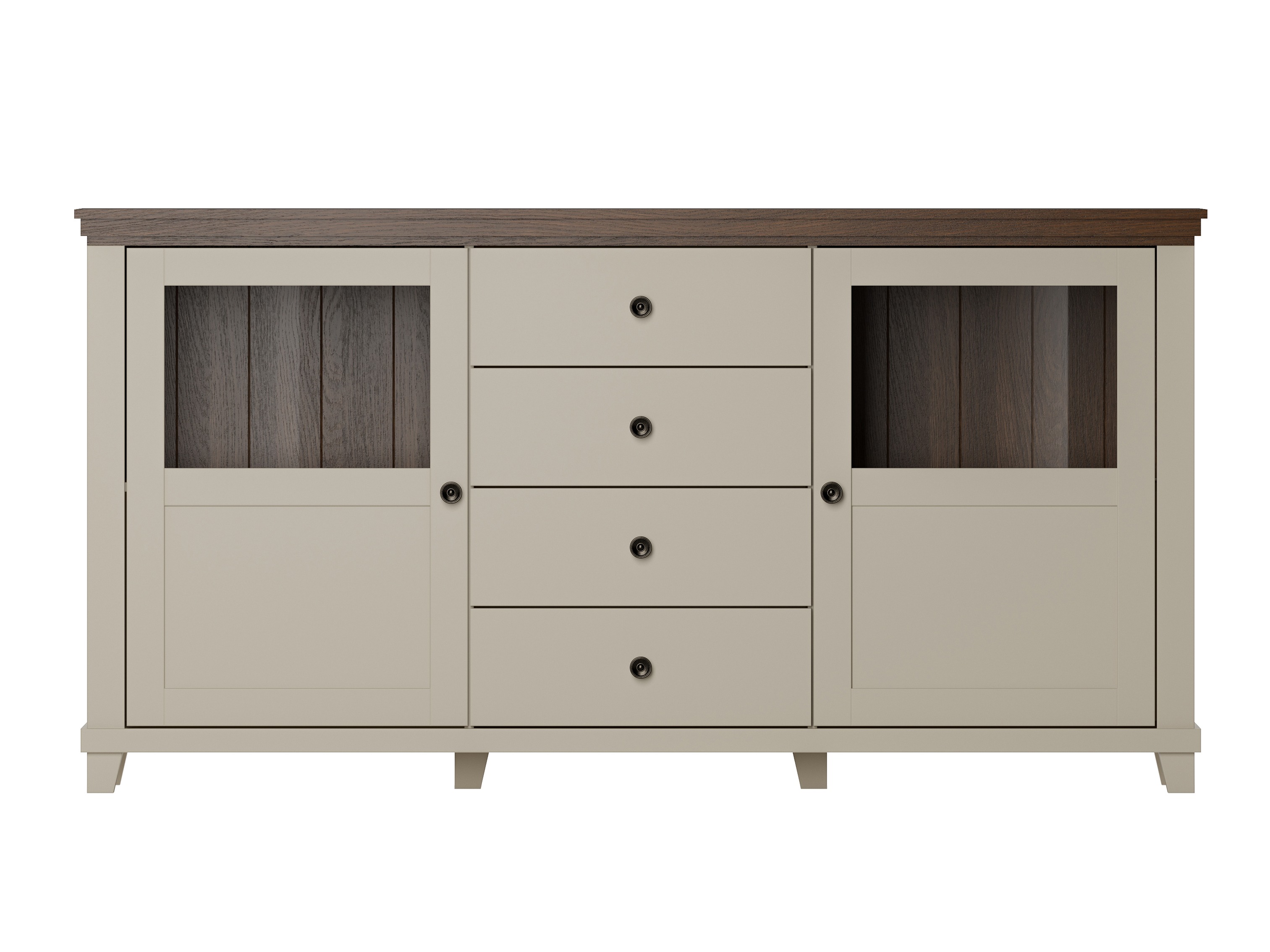 Kommóða Tolnue 103 (Ljósbeige + Eik)