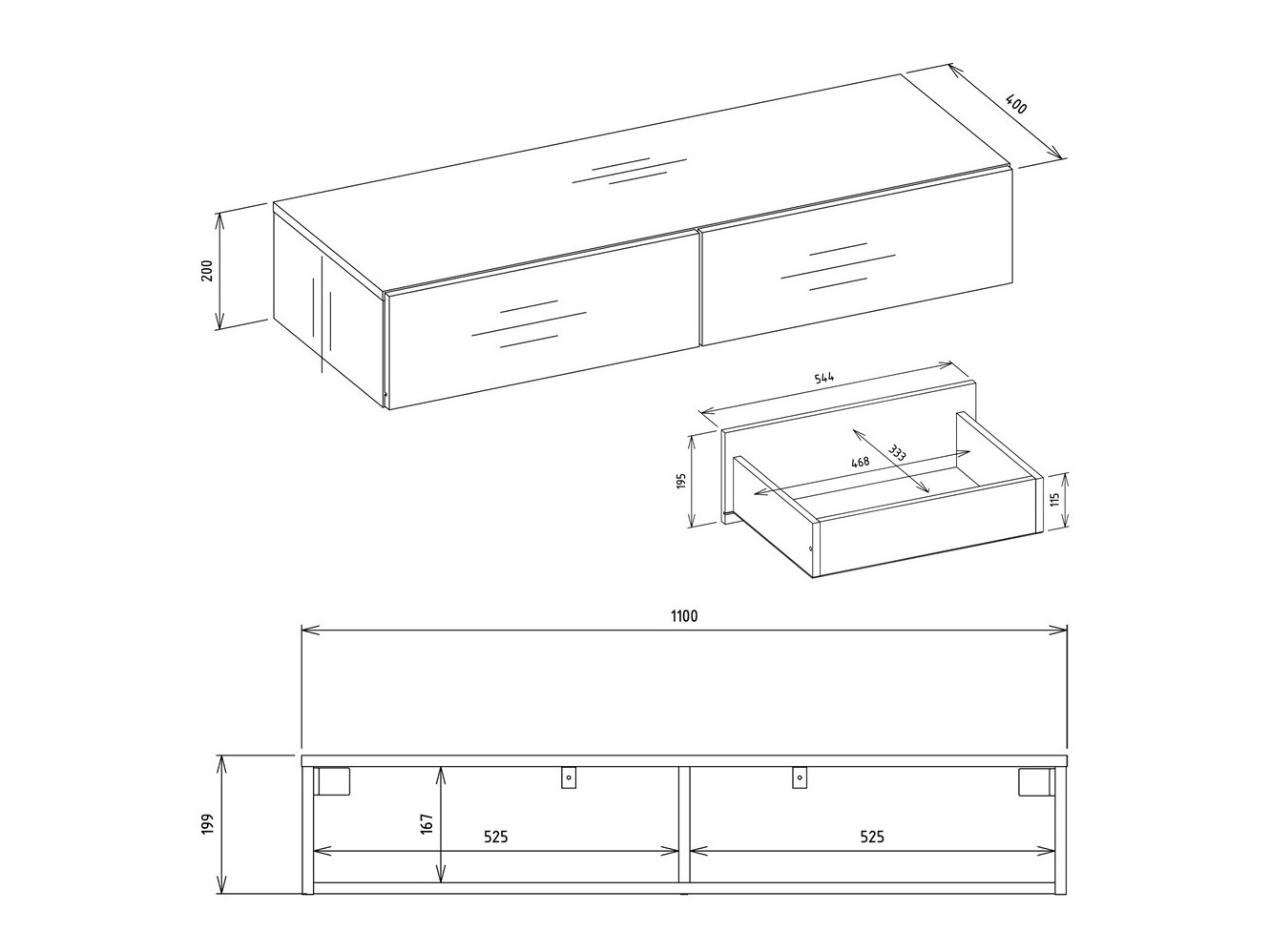 Console borð Mandeville 341 (Hvítur)